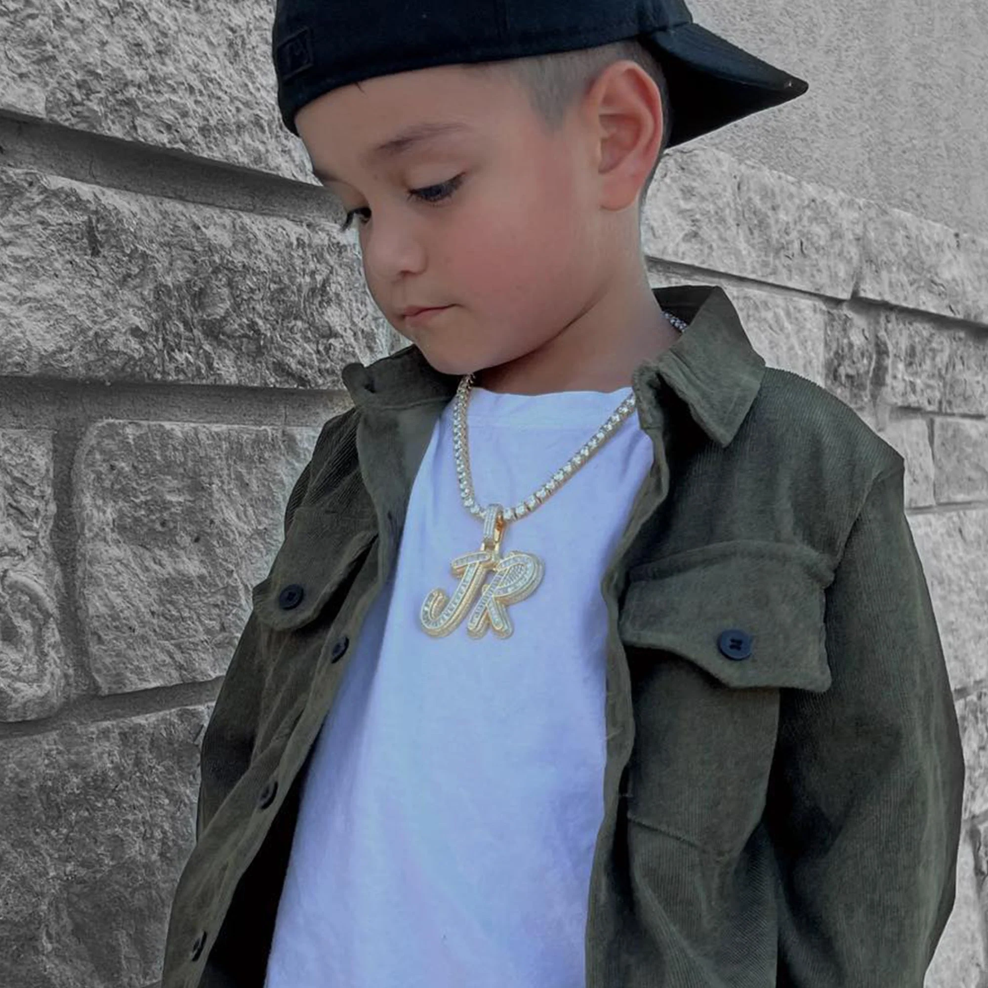 Youth Custom Iced Out Multi-layer Baguette Font Pendant - Image 2