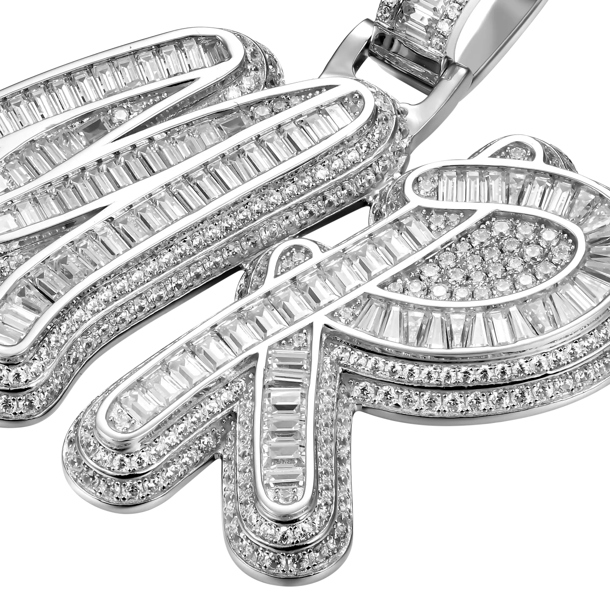 Youth Custom Iced Out Multi-layer Baguette Font Pendant - Image 4
