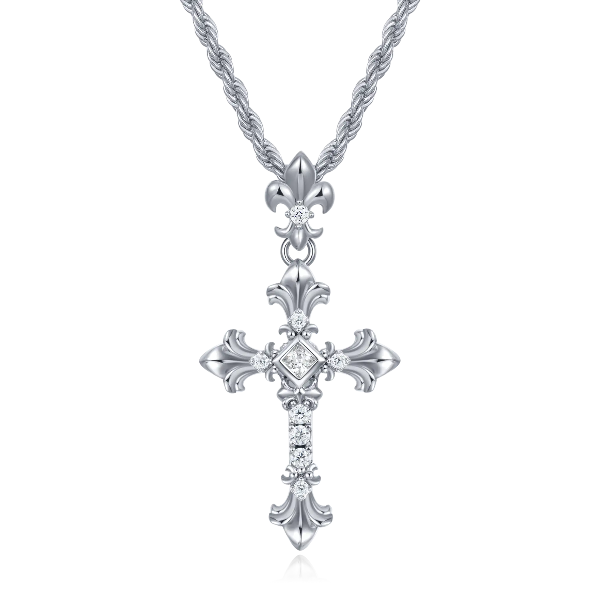 Knight Flower Cross Pendant