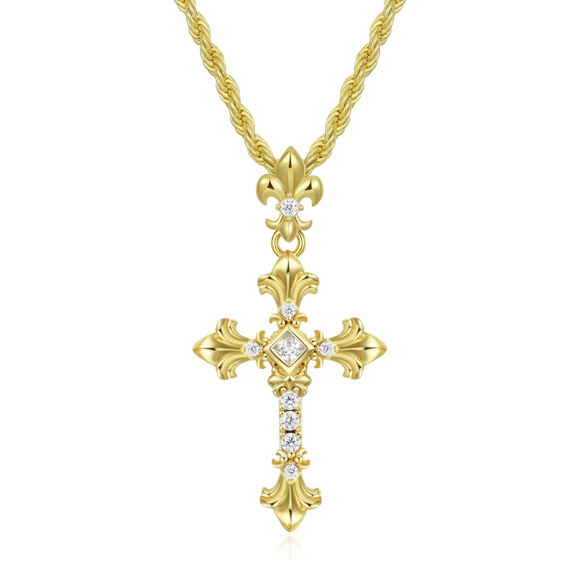 Knight Flower Cross Pendant - Image 6