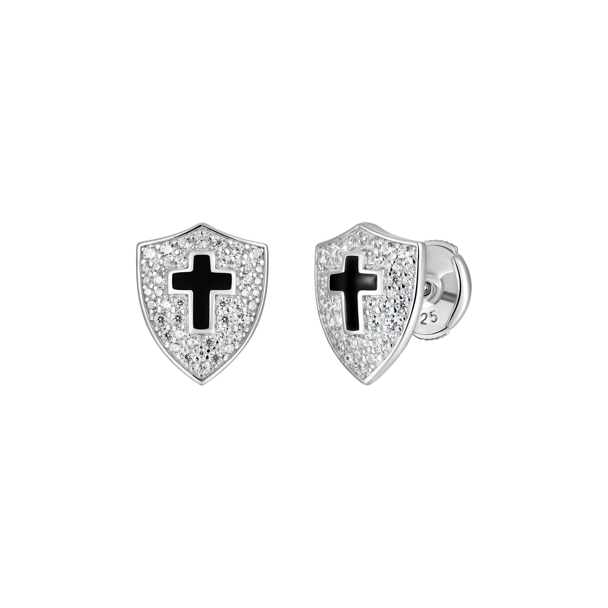 Knight Shield Stud Earring-Single - Image 7