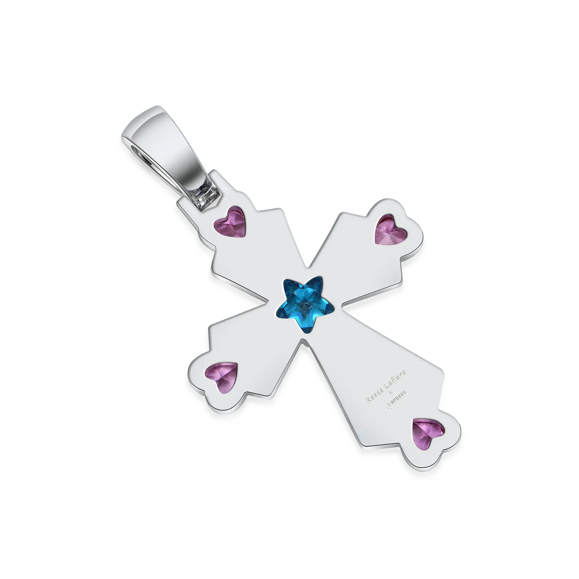LaFlare Mini Church On Iced Cross Pendant - Image 3