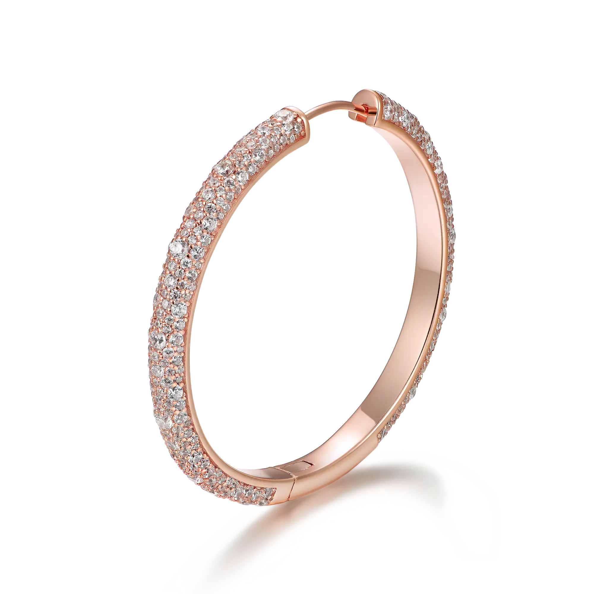 S925 Large Paved Hoop Earring - Single - Image 10