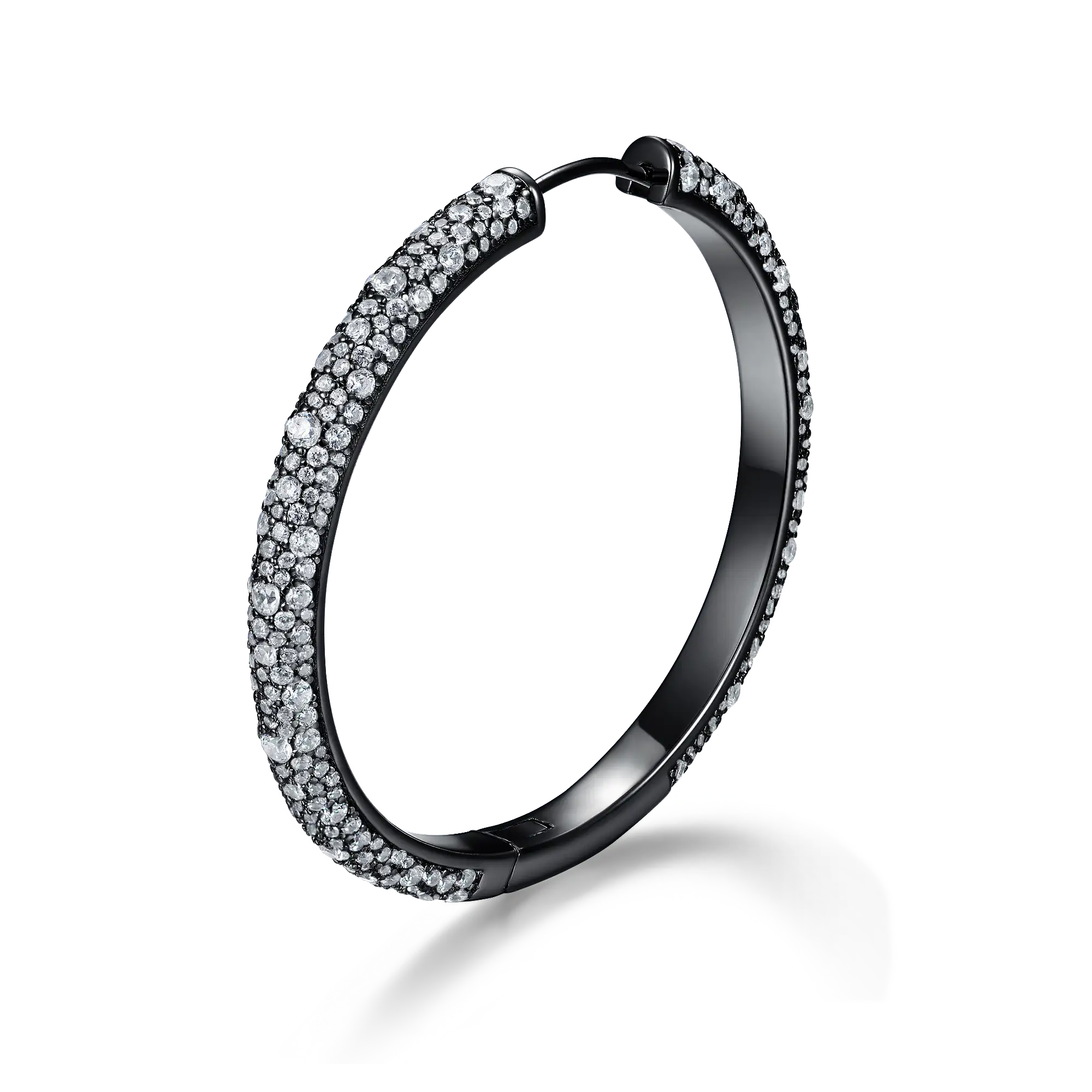 S925 Large Paved Hoop Earring - Single - Image 14