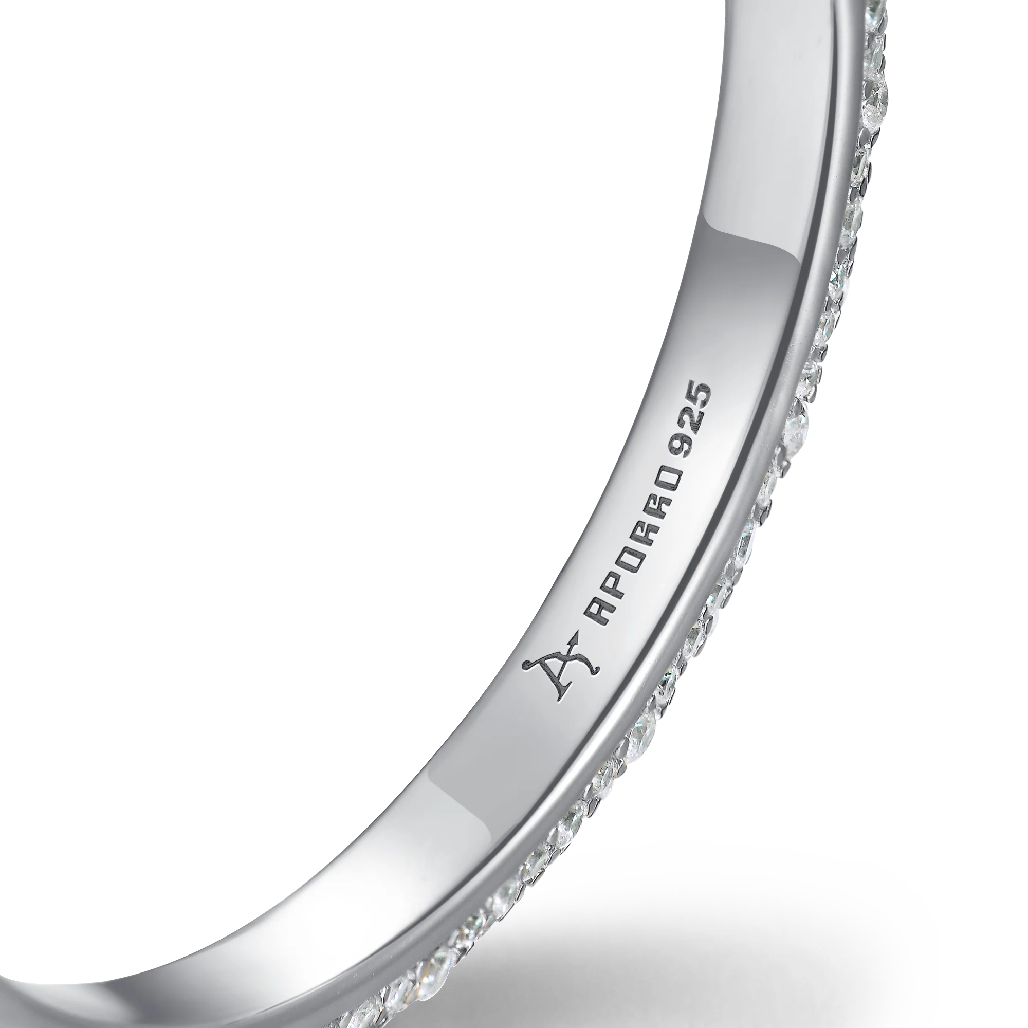S925 Large Paved Hoop Earring - Single - Image 4