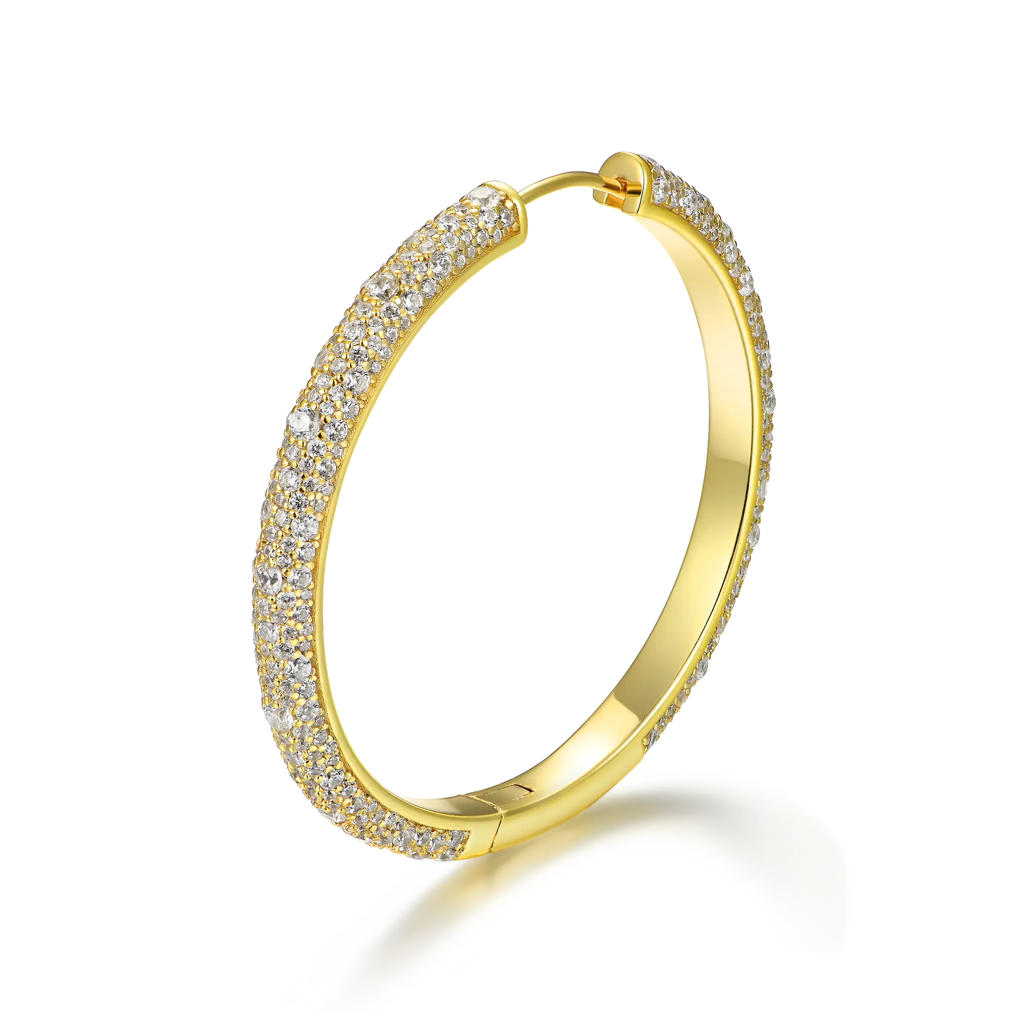 S925 Large Paved Hoop Earring - Single - Image 6