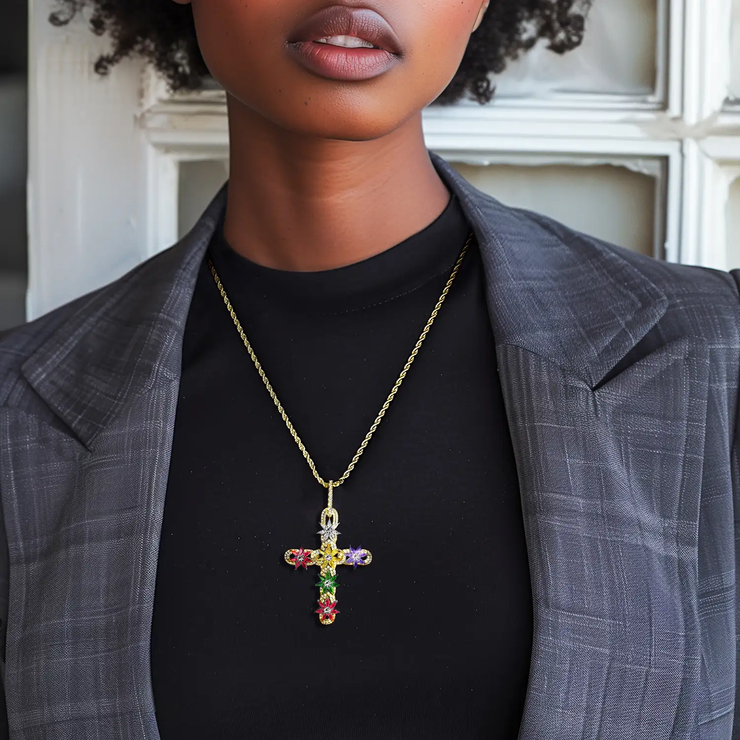 Lily Infinity Cross Pendant - Image 9