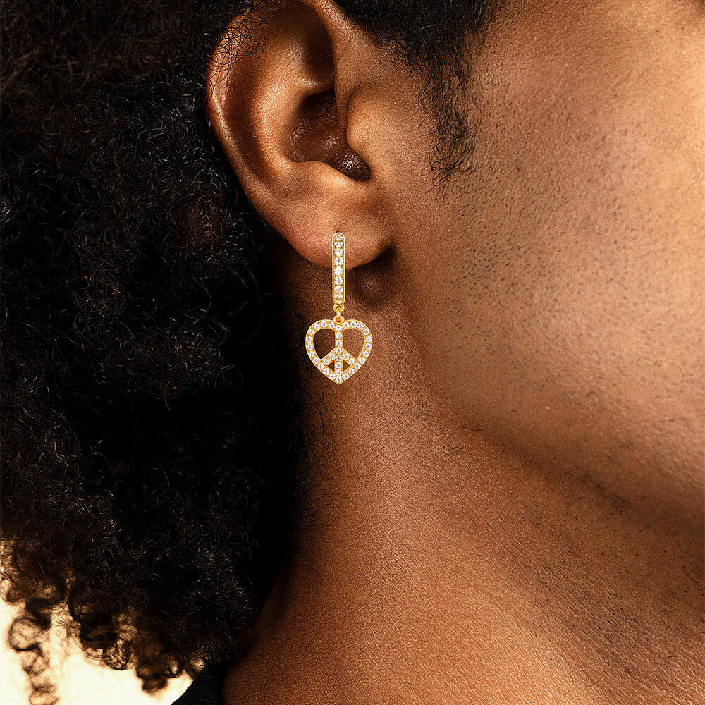 S925 APORRO X JHF Peace & Love Dangly Earrings-Pair - Image 2