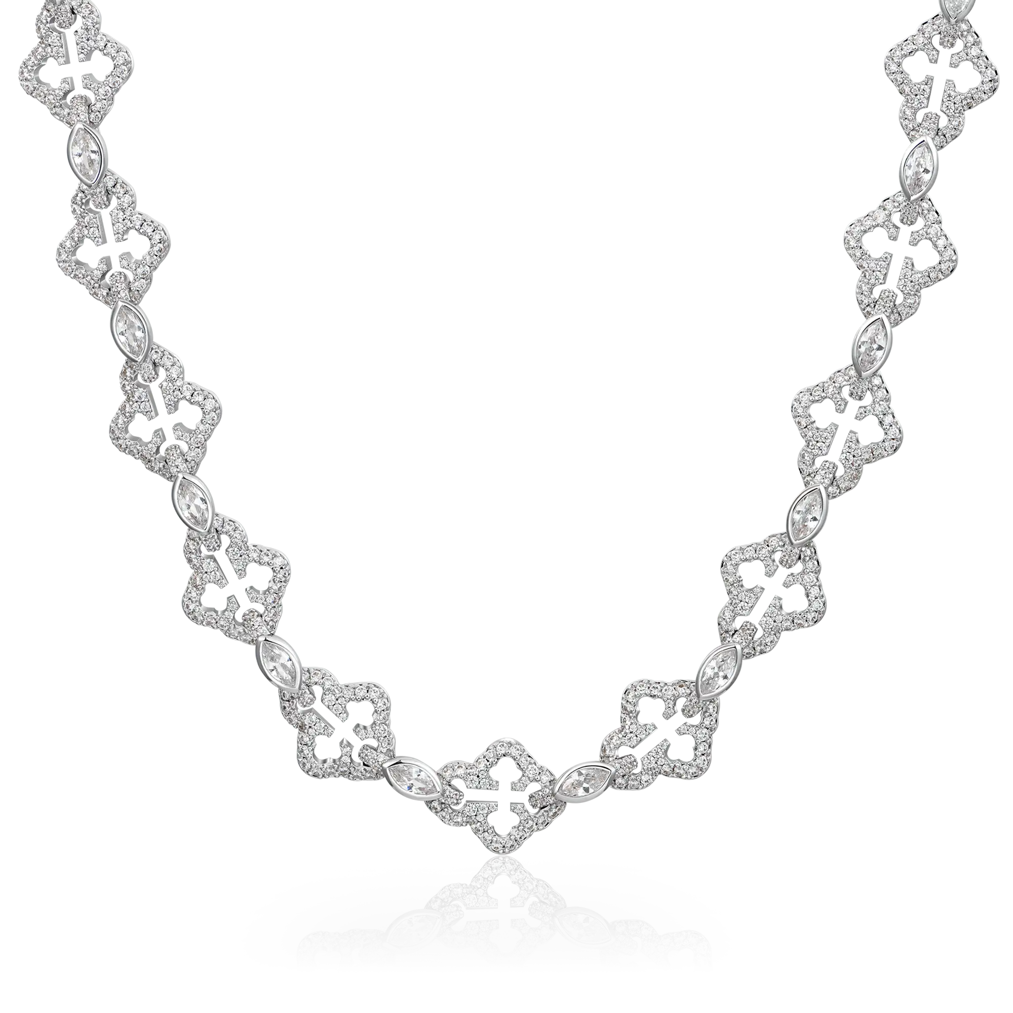 Brass Marquise Cut Mix Cross Chain - 12mm