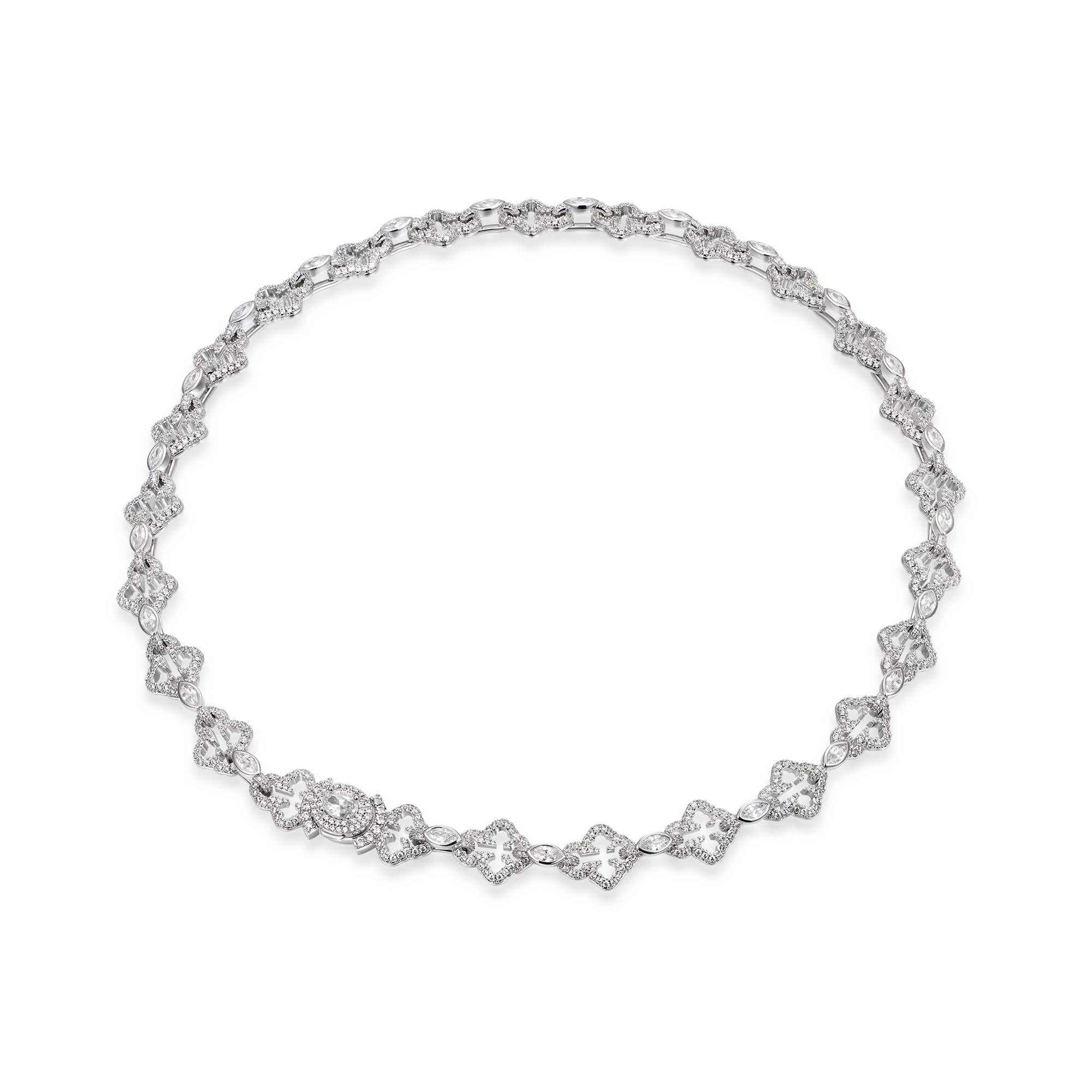 Marquise Cut Mix Bottoni Cross Link Chain - 12mm - Image 3