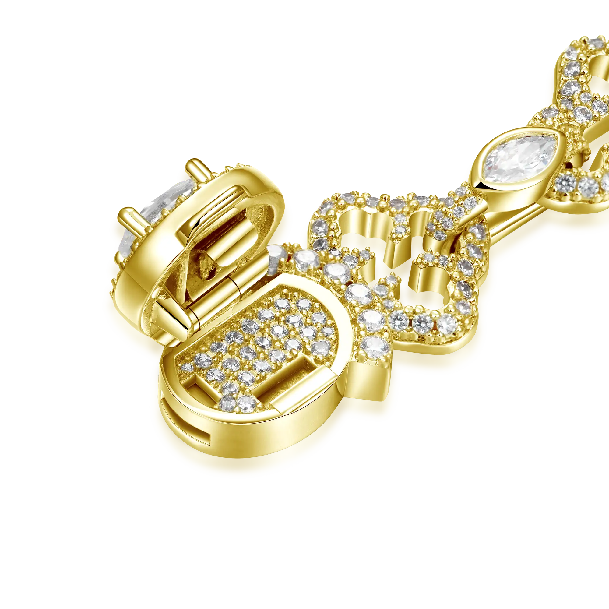Marquise Cut Mix Bottoni Cross Link Chain - 12mm - Image 8
