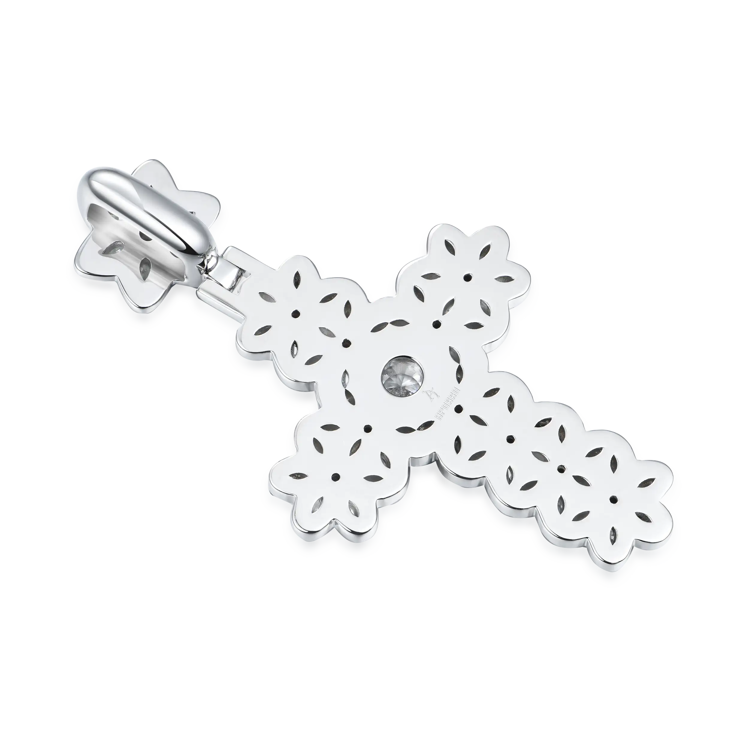 Marquise Flower Cross Pendant - Image 4