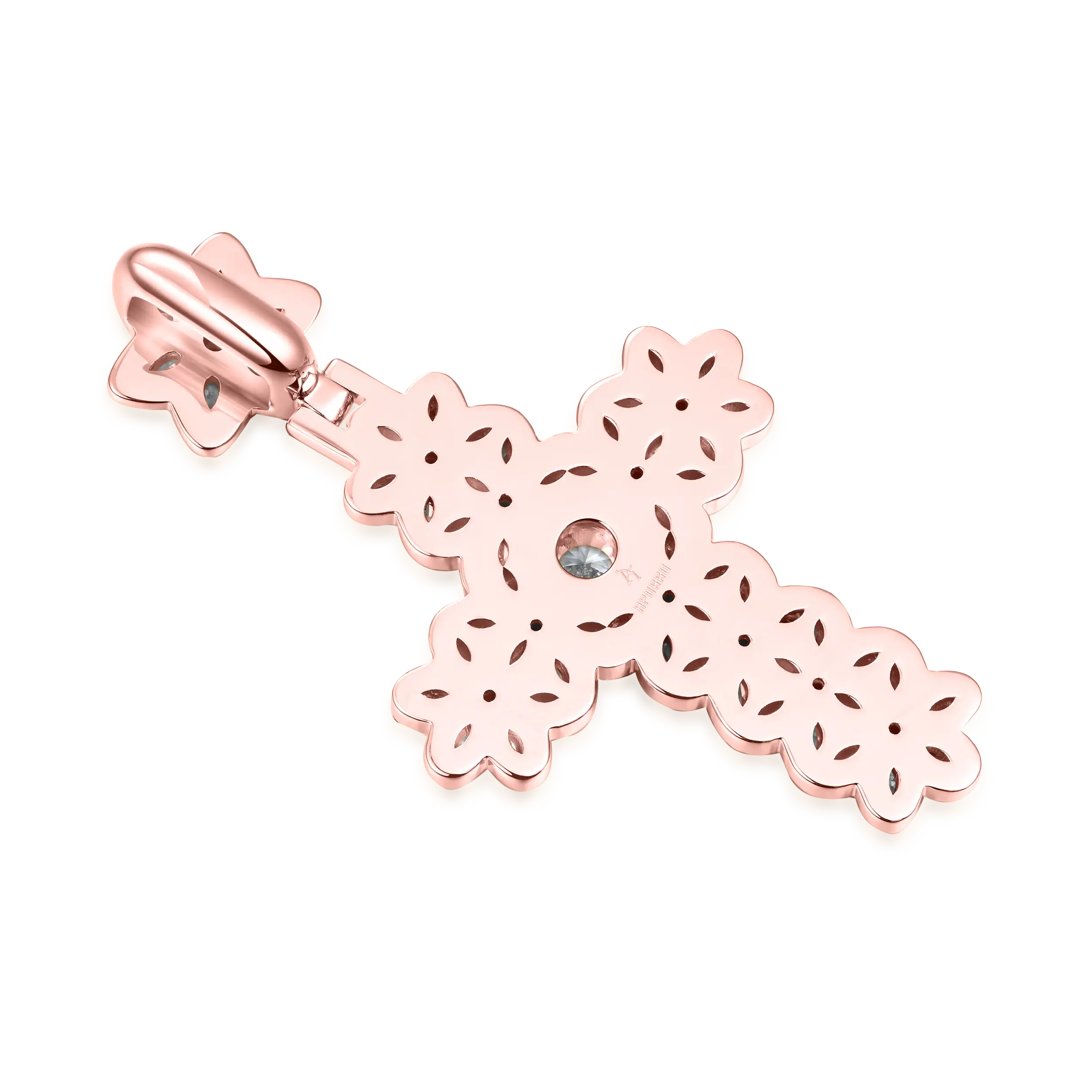 Marquise Flower Cross Pendant - Image 8
