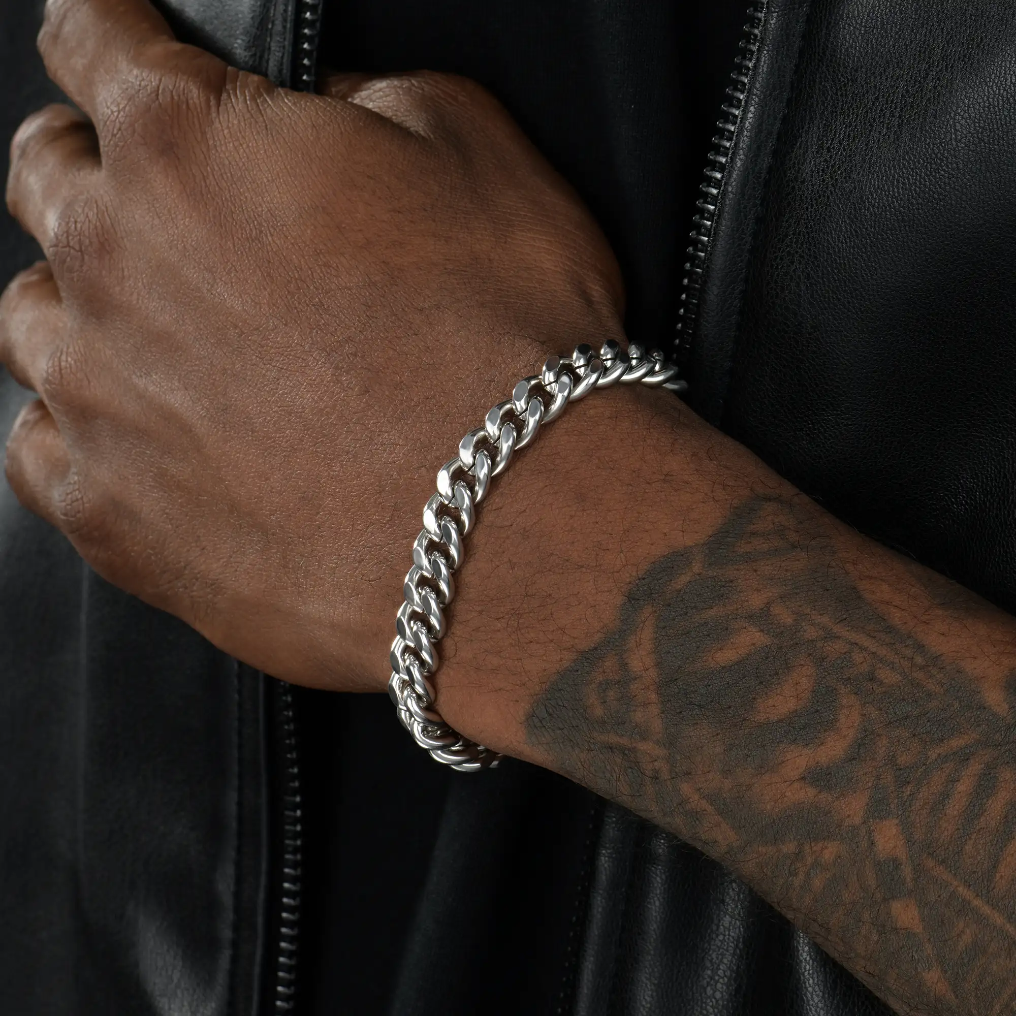 Miami Micro Cuban Curb Bracelet - White Gold - Image 9