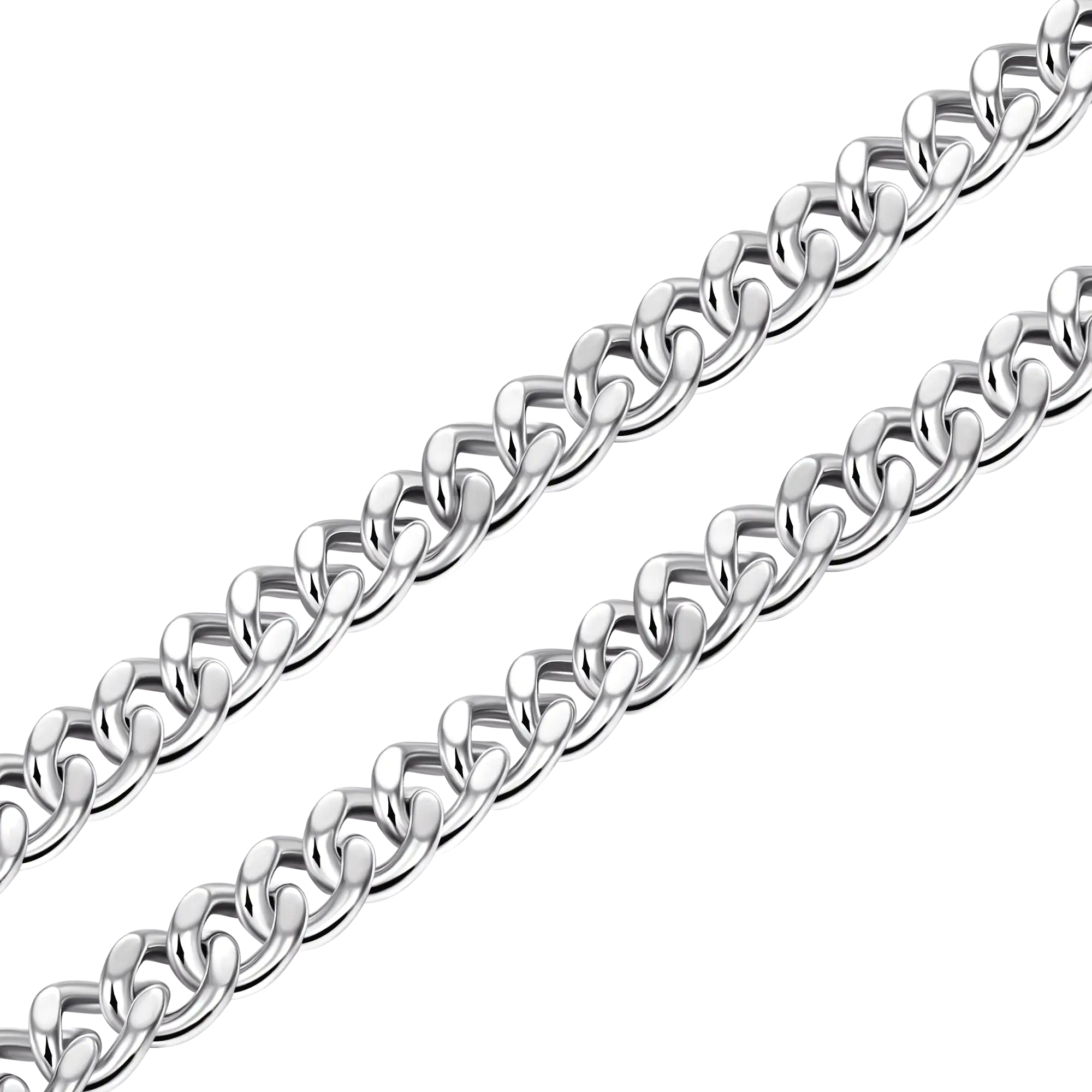8mm Miami Micro Cuban Curb Chain - White Gold - Image 3