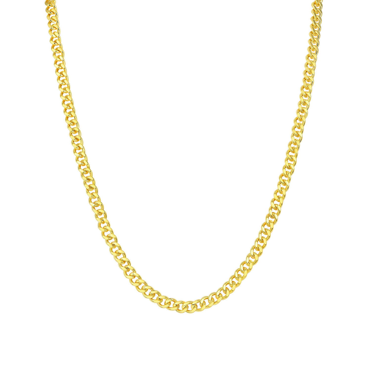 18" Miami Yellow Gold Micro Cuban Curb Chain - 5mm