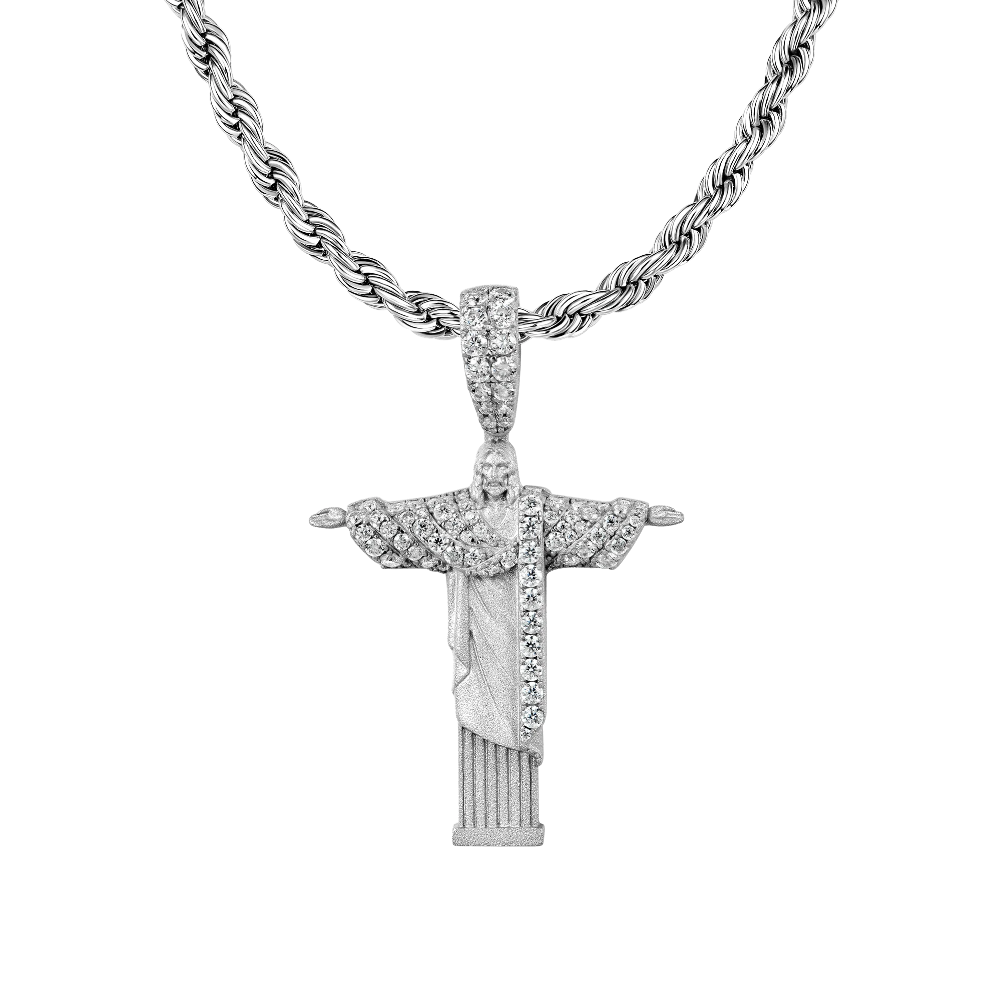 Moissanite Cristo Redentor Pendant - Micro - Image 6