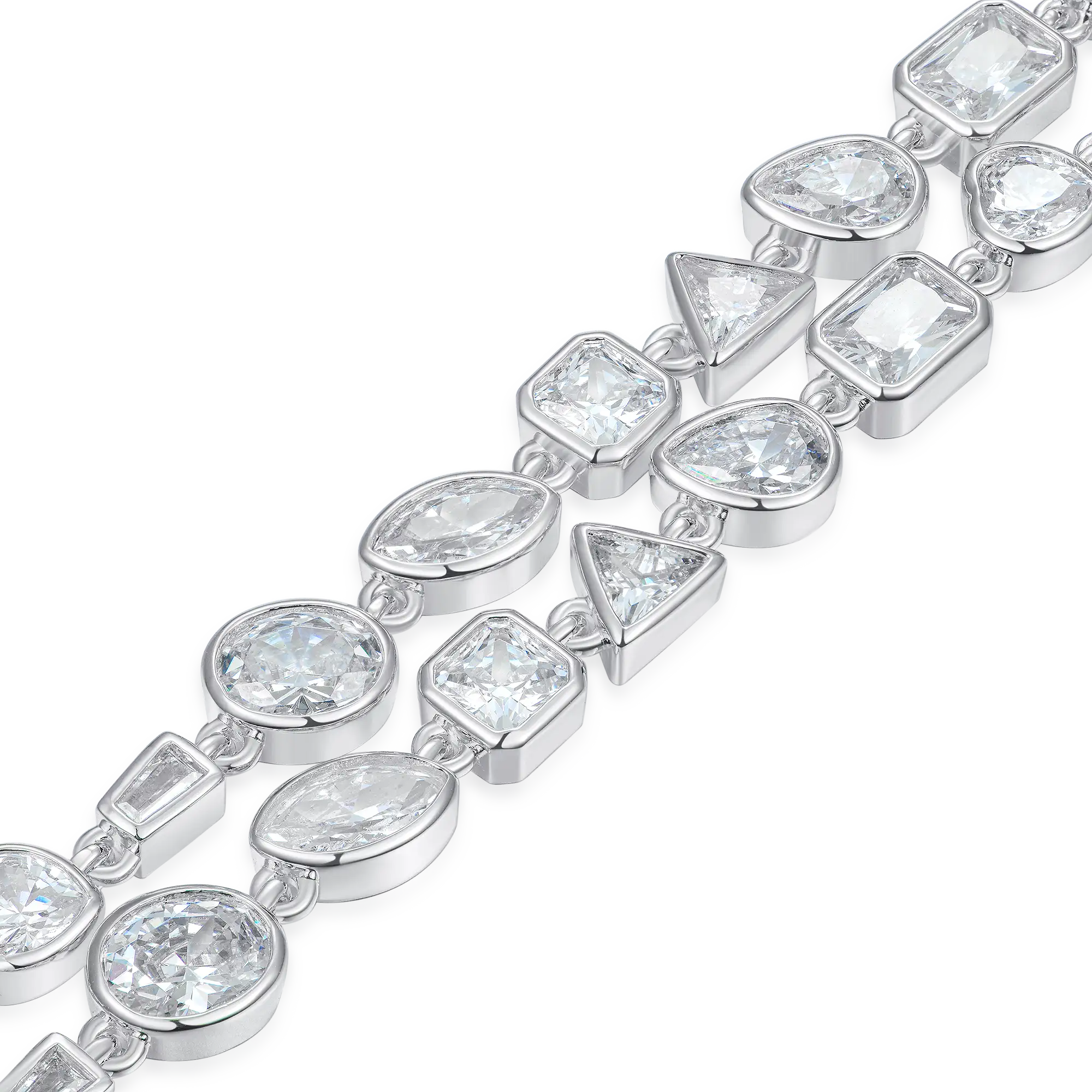 Mixed Shape Gemstone Bezel Chain - 6mm - Image 2