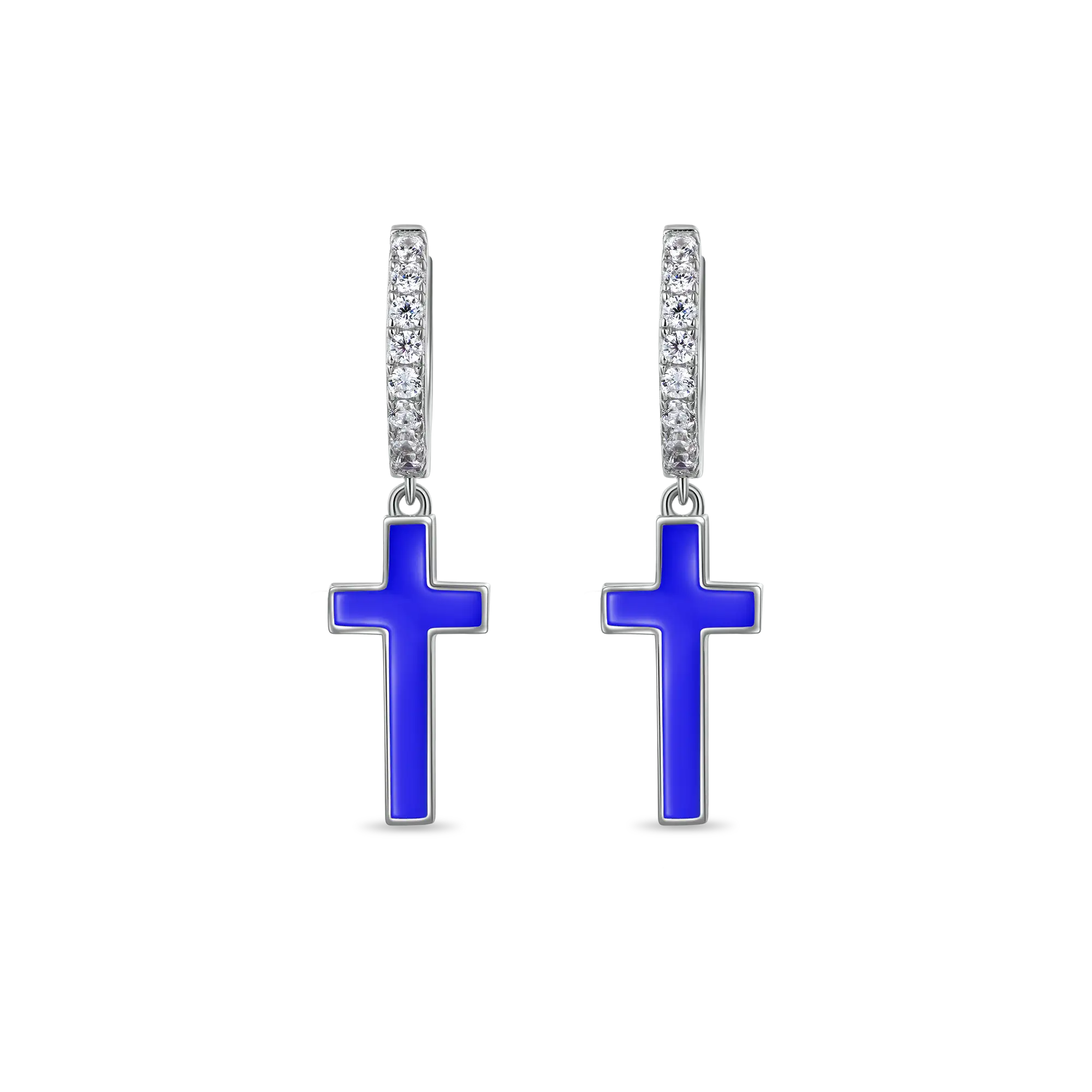 S925 Arcenciel Cross Dangly Earrings - Pair - Image 11