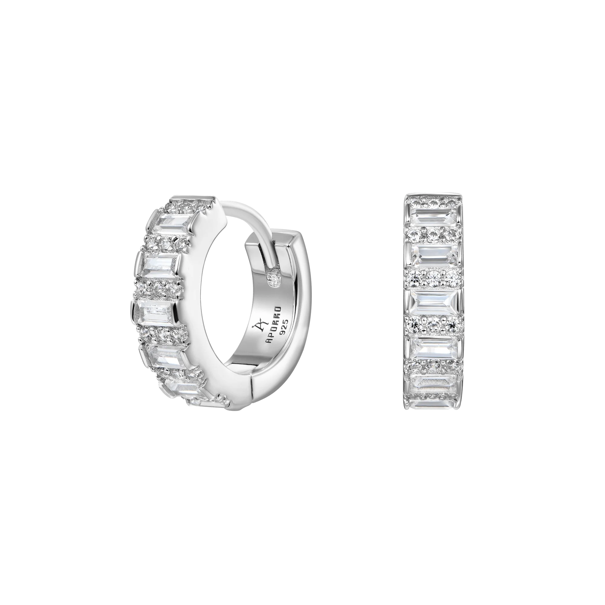 Moissanite S925 Baguettes Hoop Earring