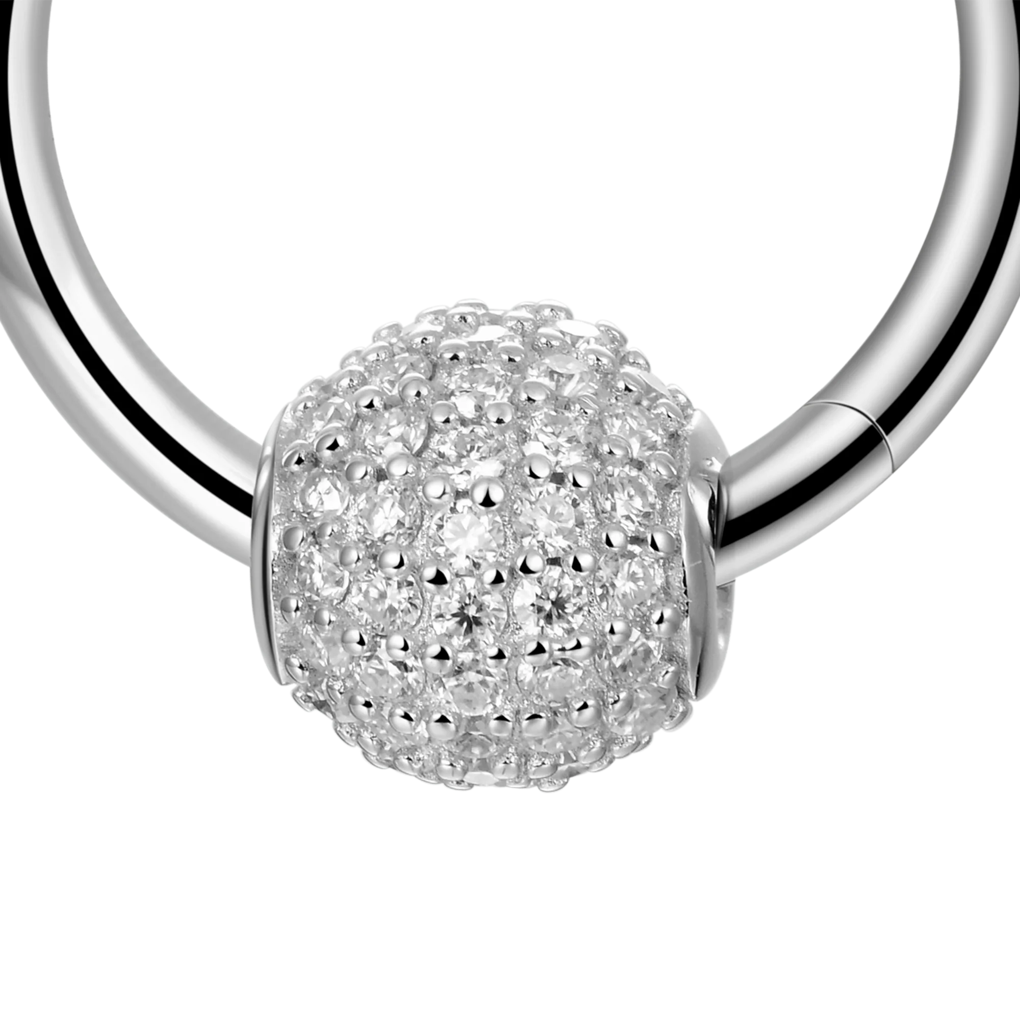 Moissanite S925 Ball Hoop Earrings - Pair - Image 10