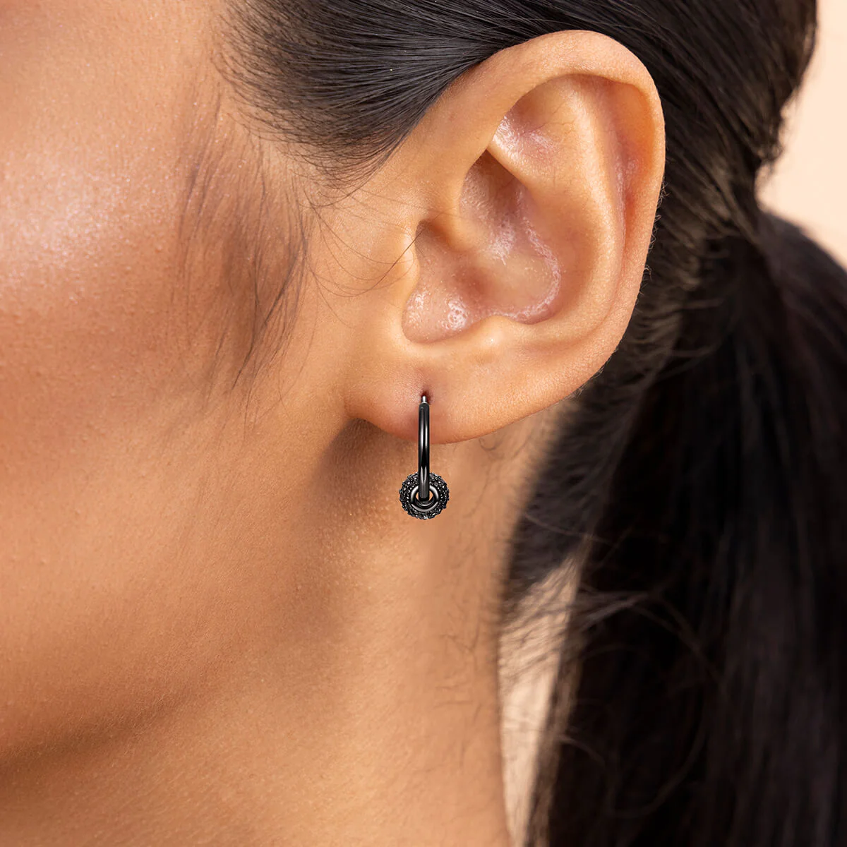 Moissanite S925 Ball Hoop Earrings - Pair - Image 3