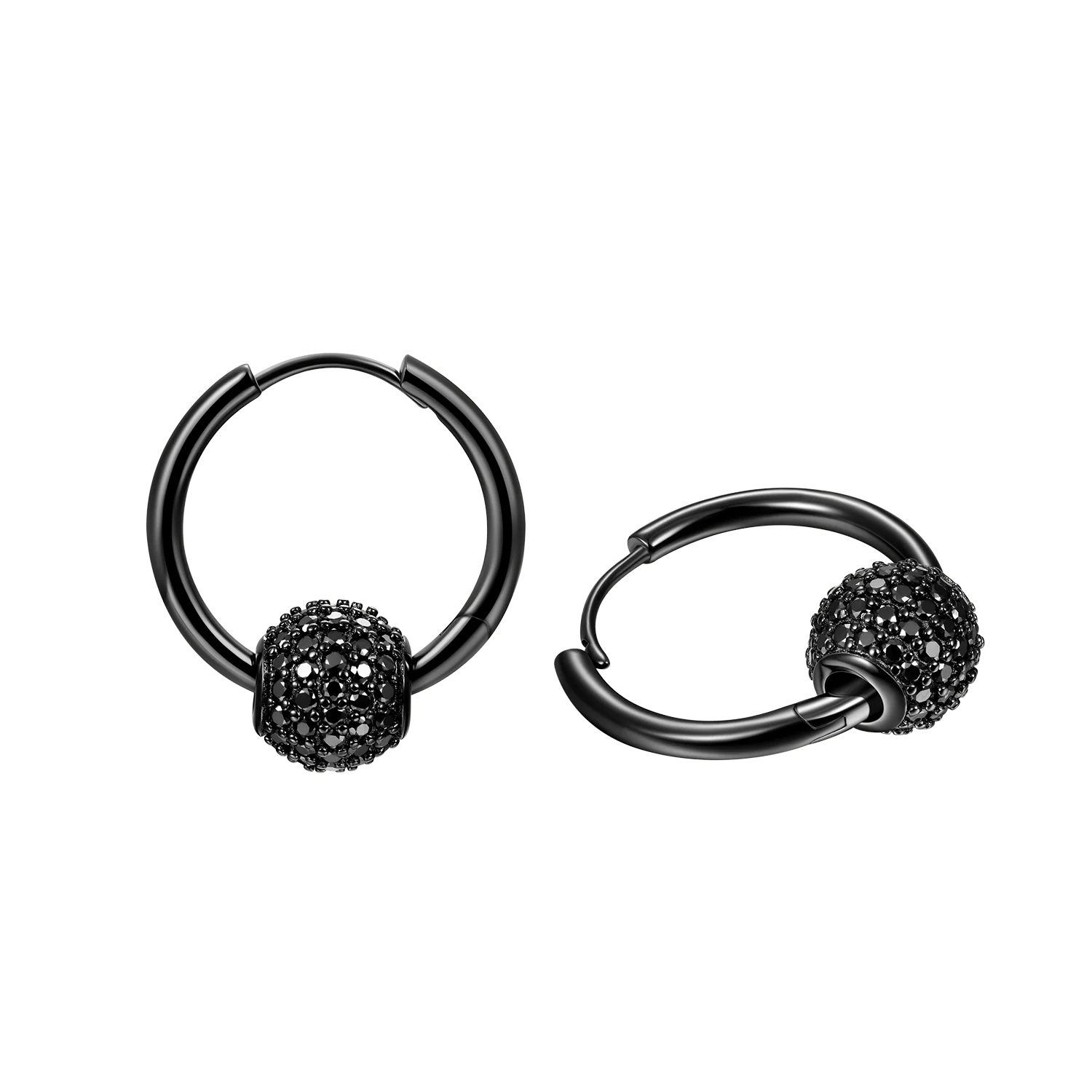 Moissanite S925 Ball Hoop Earrings - Pair - Image 6