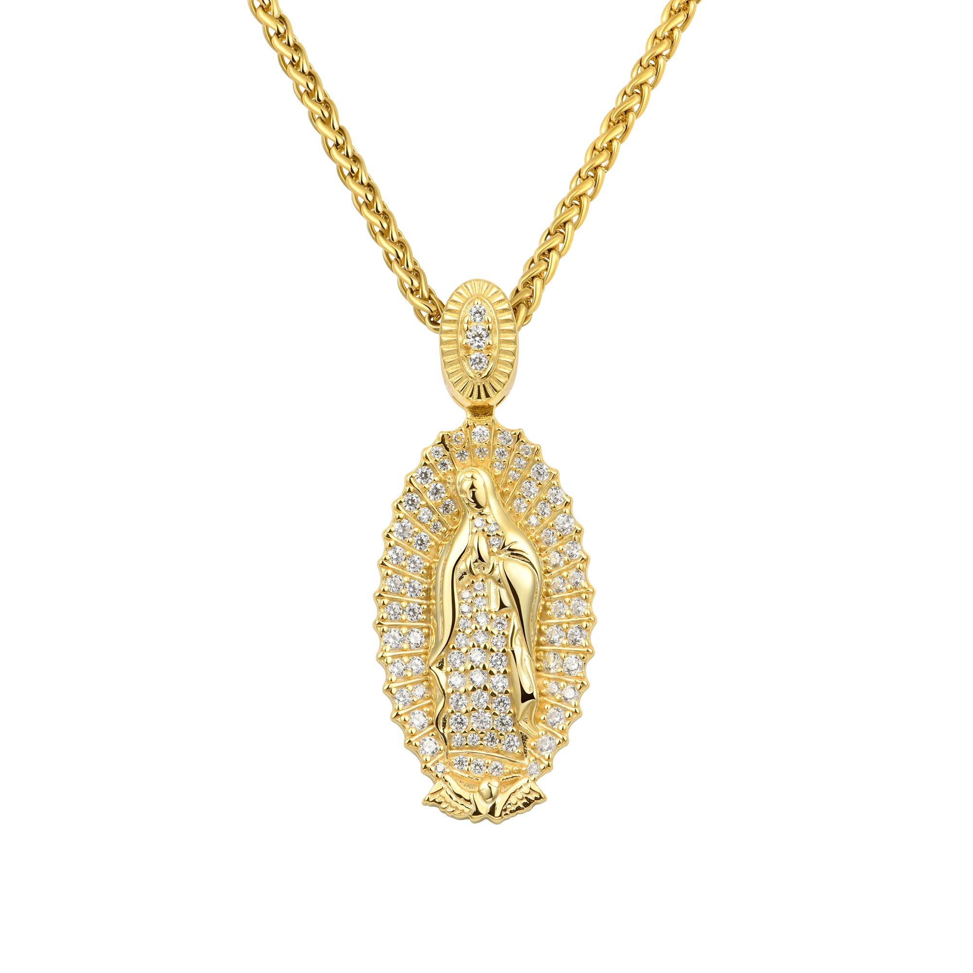 Moissanite Blessed Virgin Mary Pendant