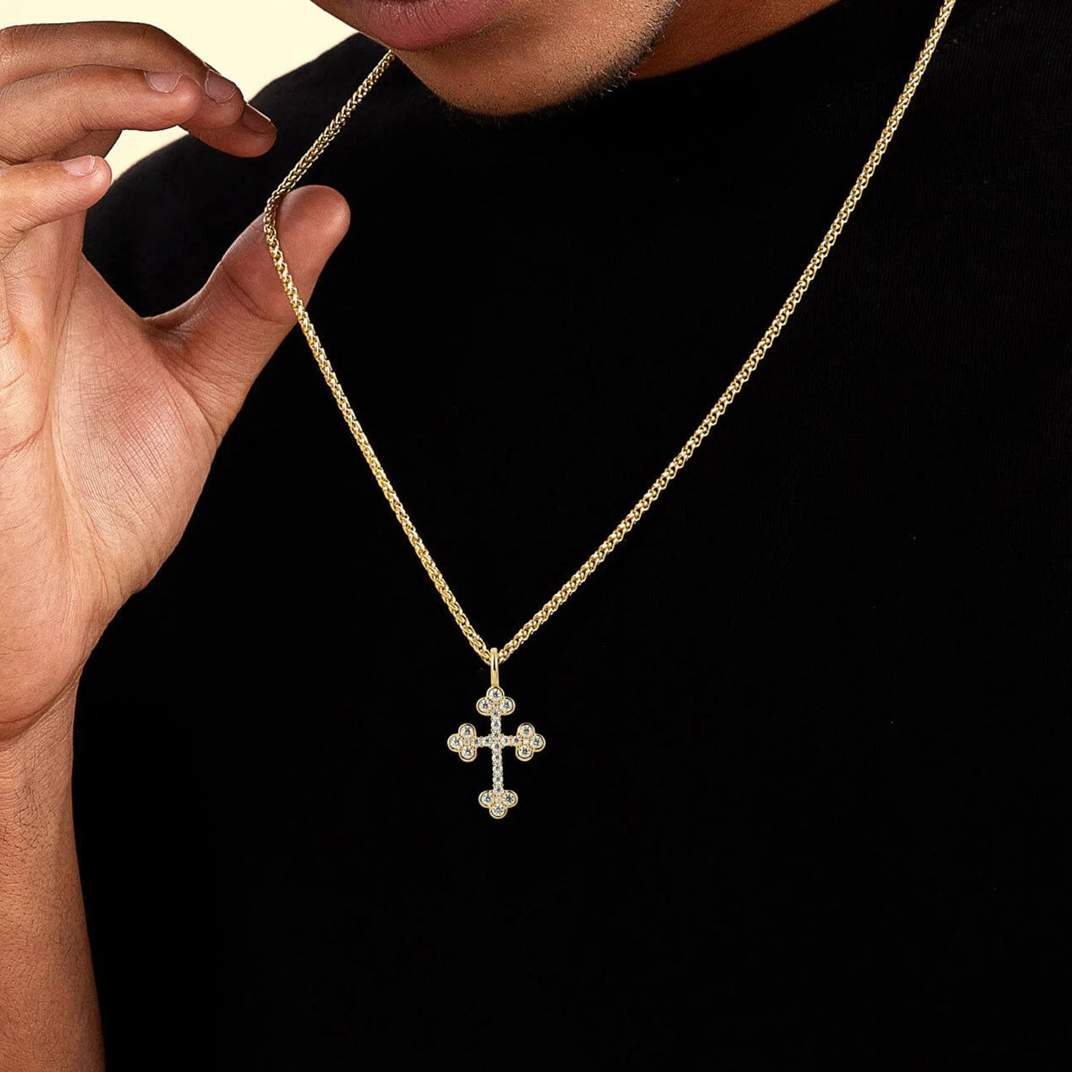 Moissanite Bottoni Cross Pendant - Image 9