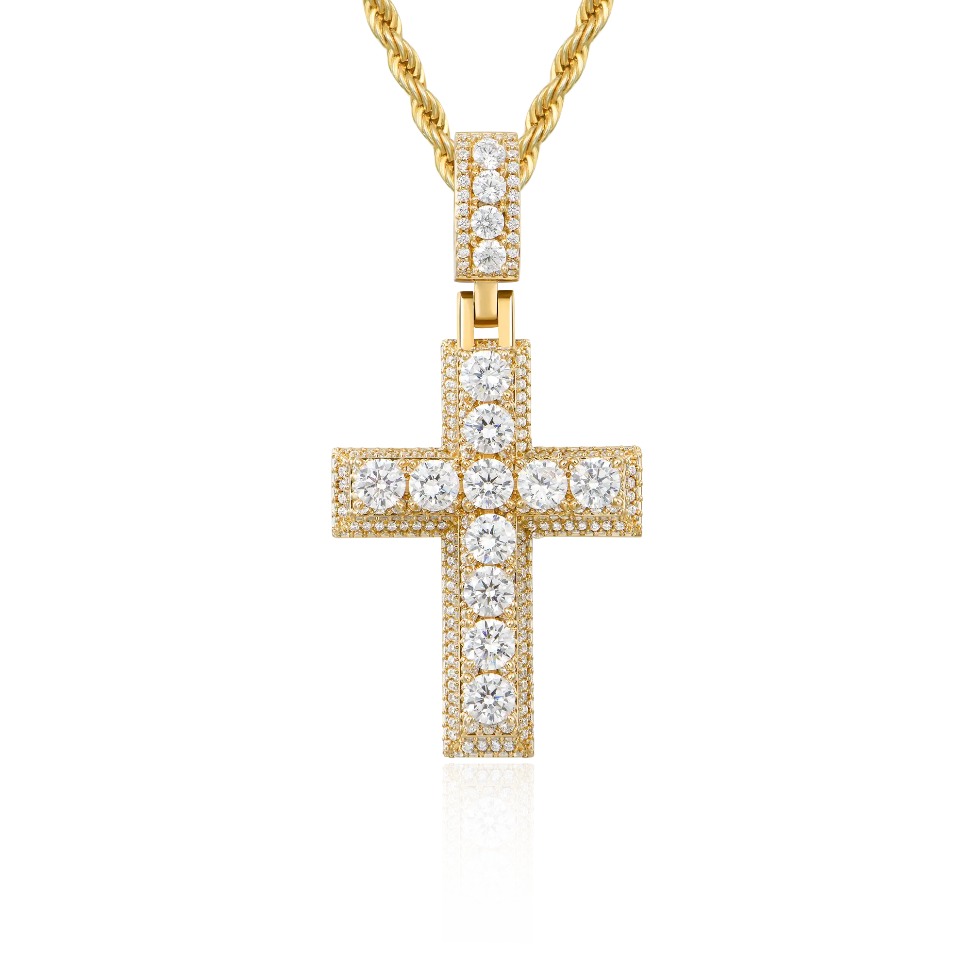Moissanite Brilliance Layered Cross Pendant - Image 7