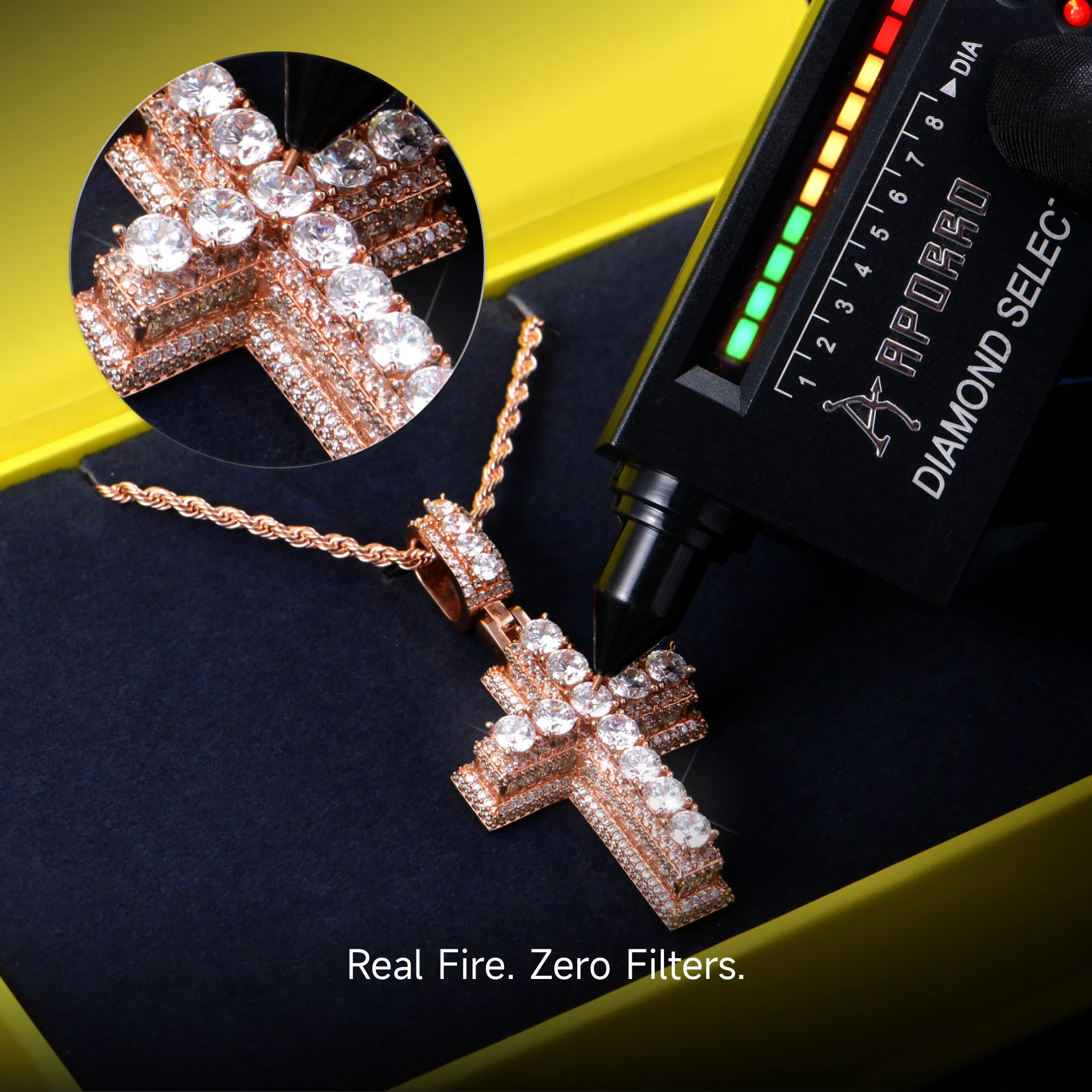 Moissanite Brilliance Layered Cross Pendant - Image 9