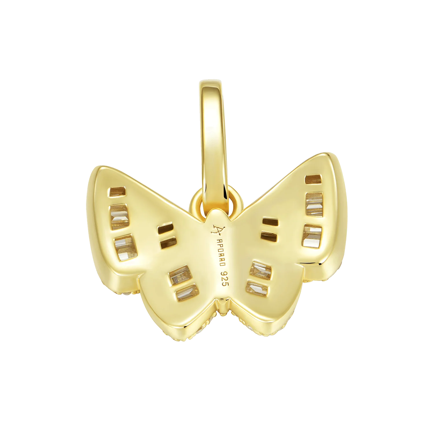 Moissanite Mixed Baguette Cut Butterfly Pendant - Image 12