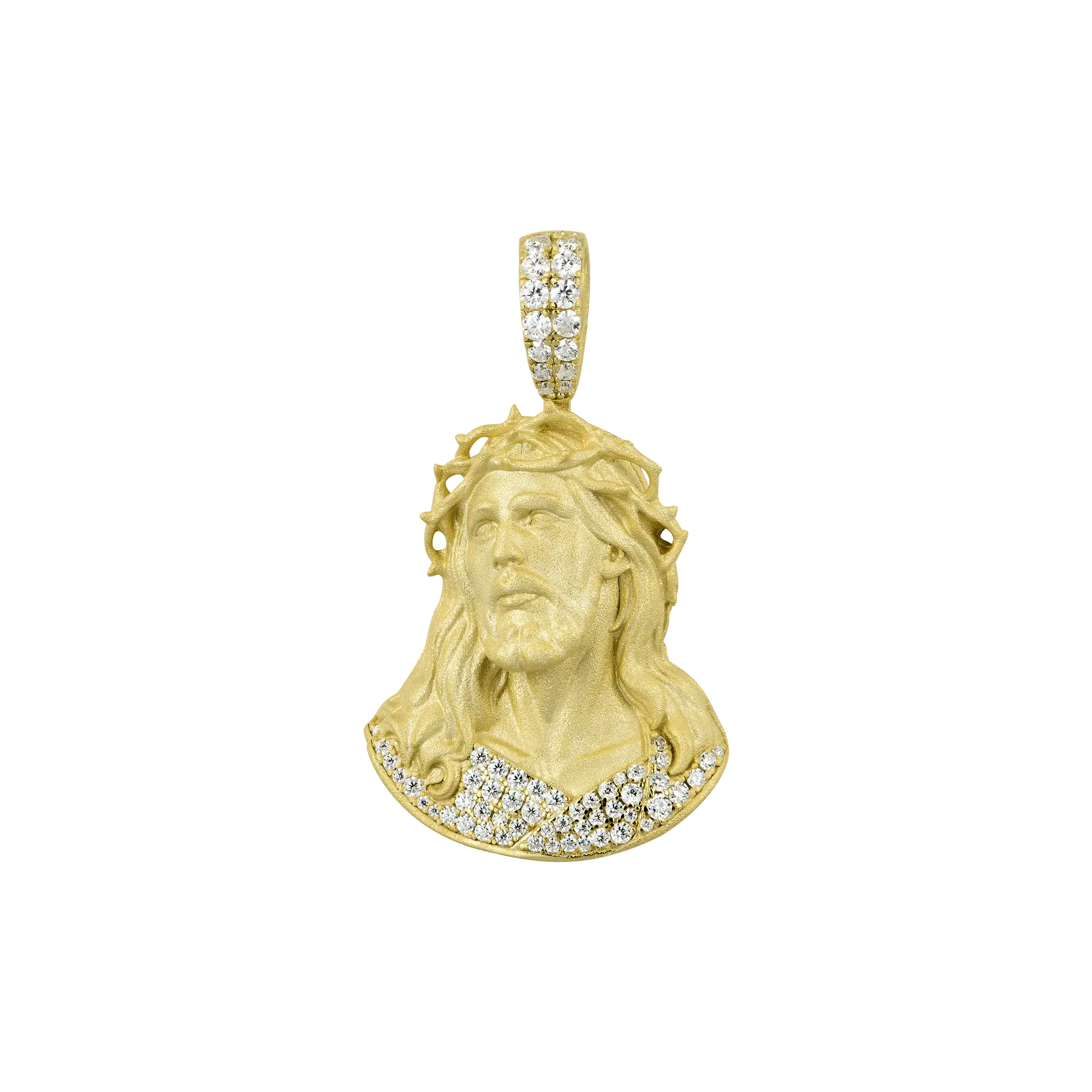 Moissanite Crucifix Pendant-Medium