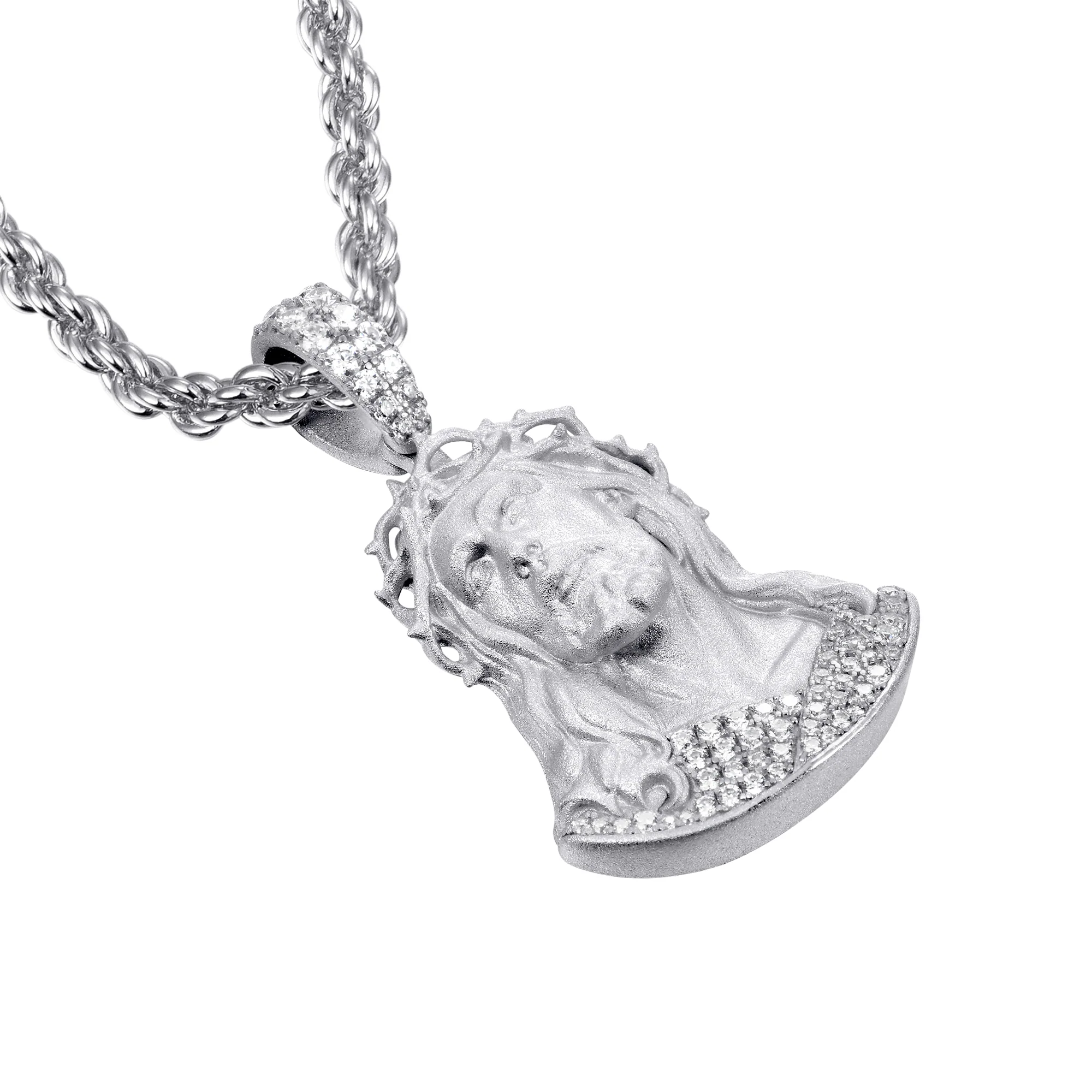 Moissanite Crucifix Pendant-Medium - Image 13
