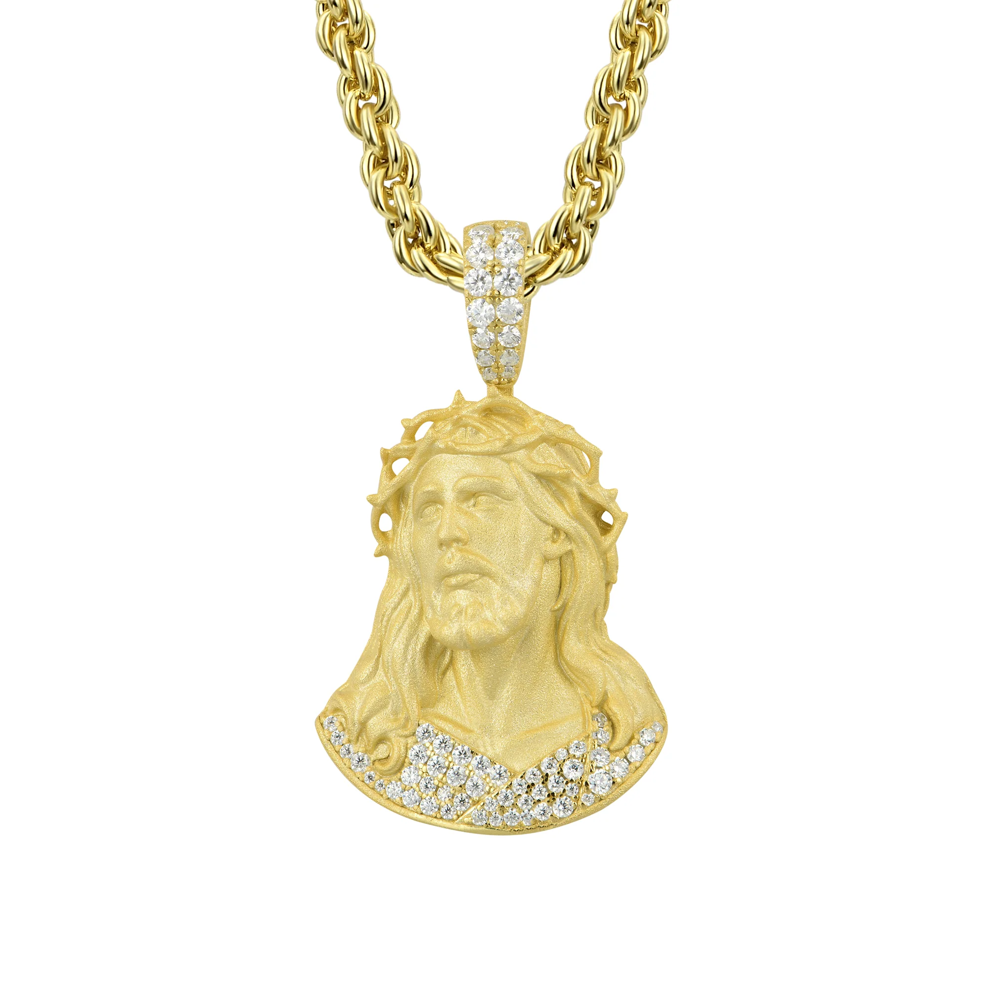 Moissanite Crucifix Pendant-Medium - Image 4