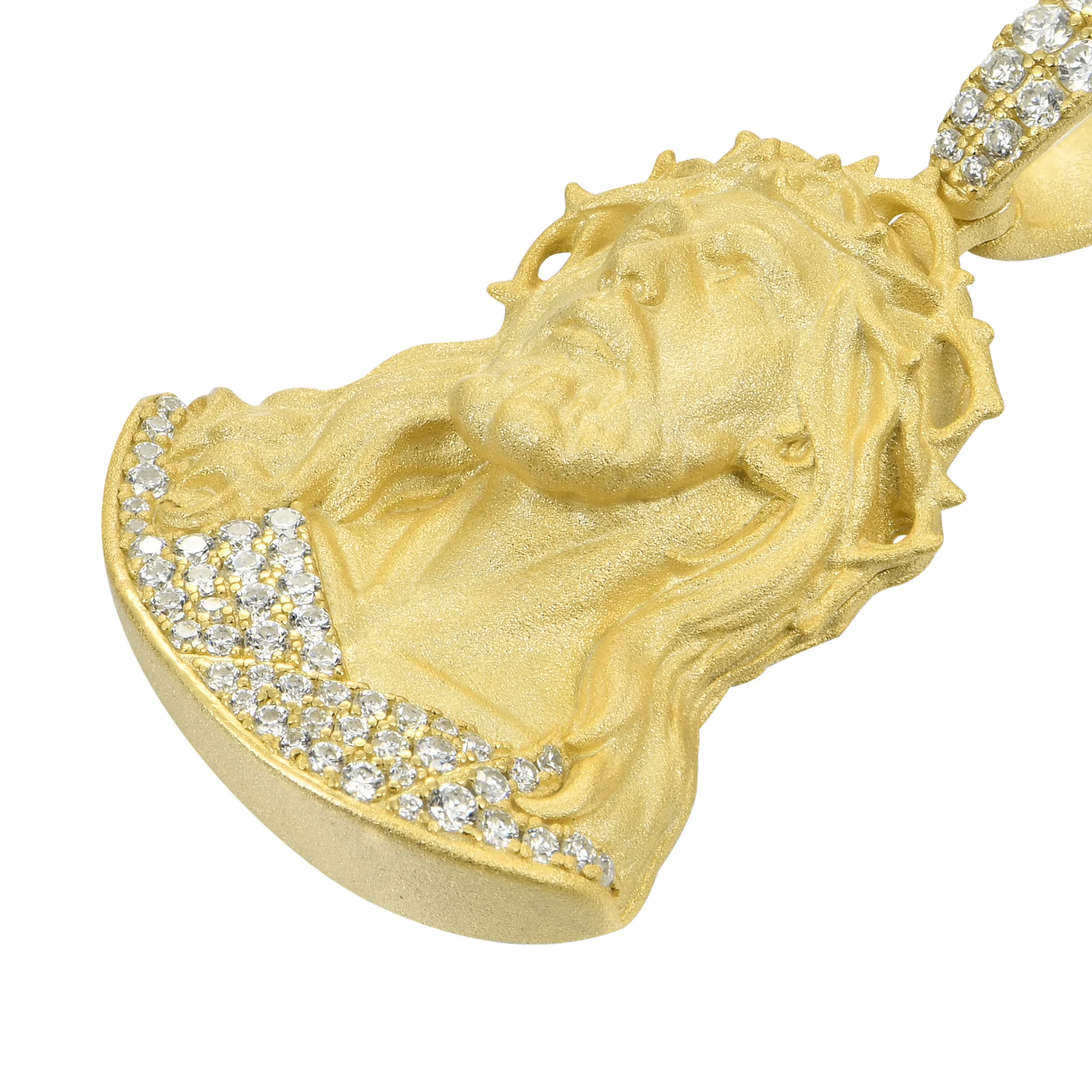 Moissanite Crucifix Pendant-Medium - Image 5