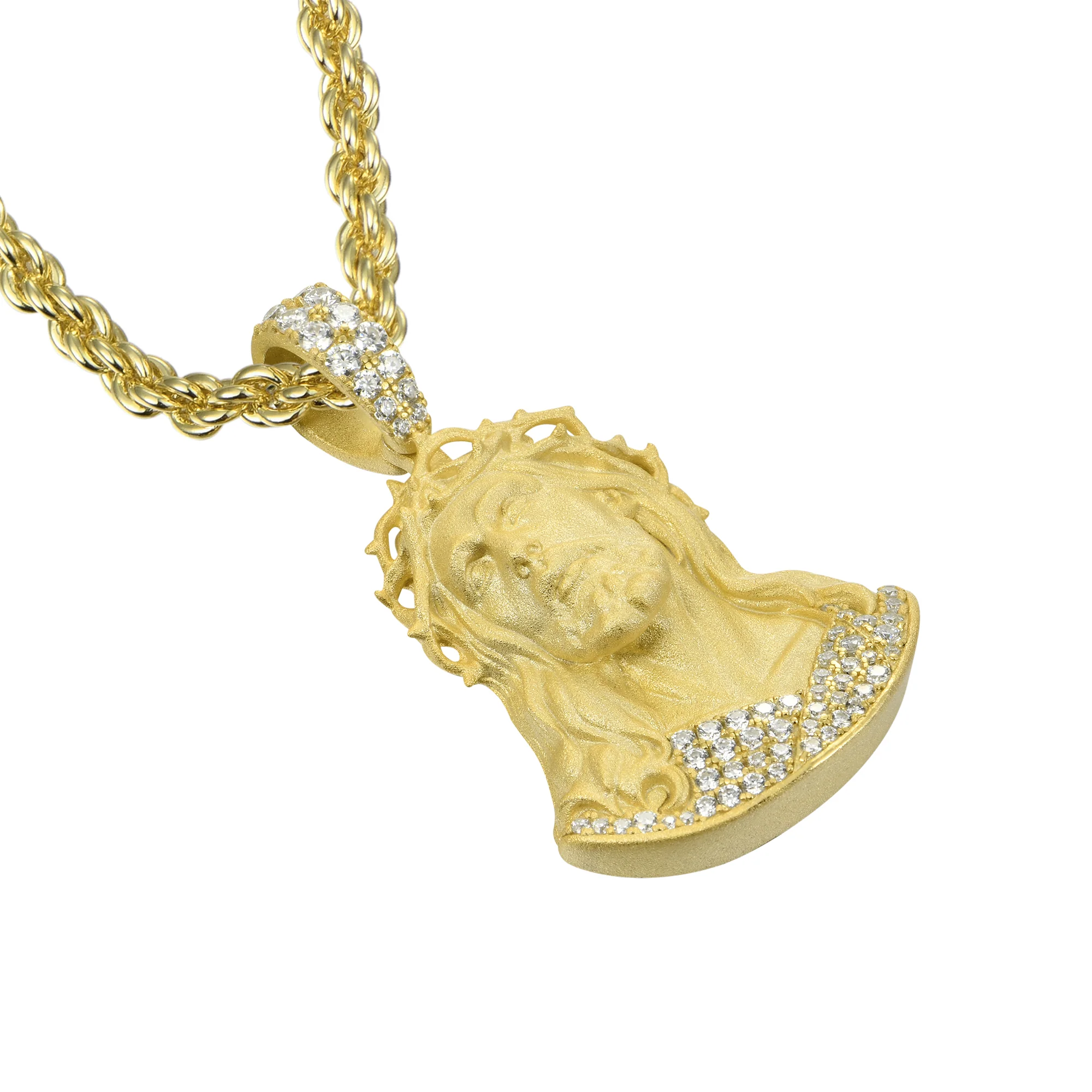 Moissanite Crucifix Pendant-Medium - Image 6