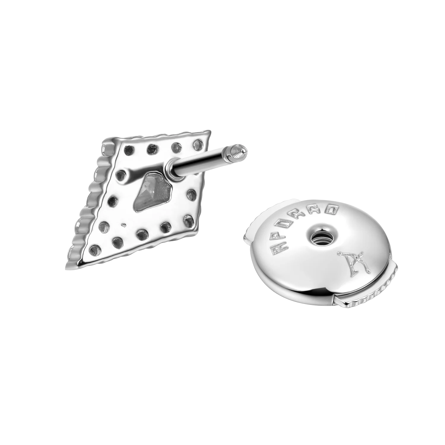 Moissanite S925 Halo Kite Stud Earrings - Single - Image 5