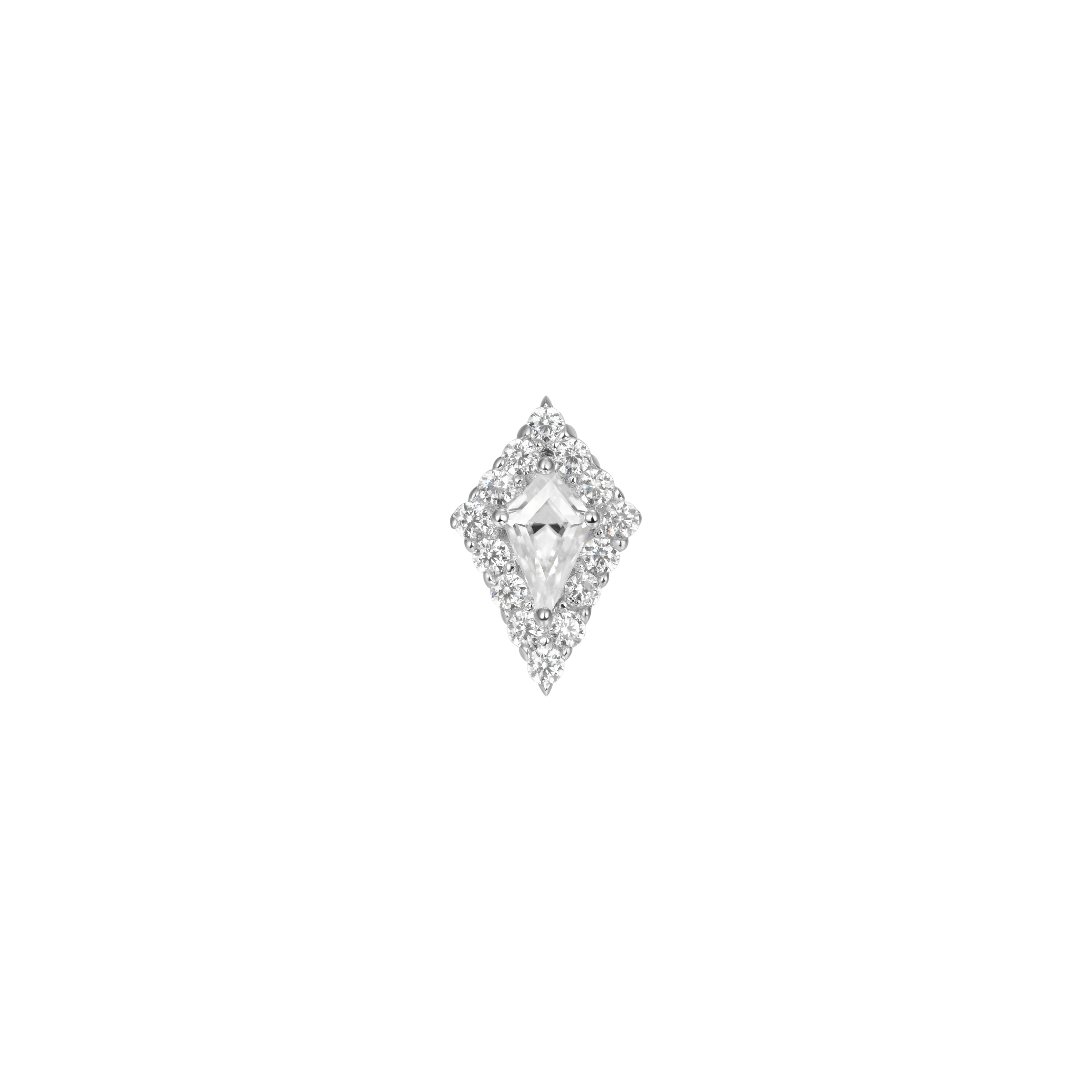 Moissanite S925 Halo Kite Stud Earrings - Single - Image 7