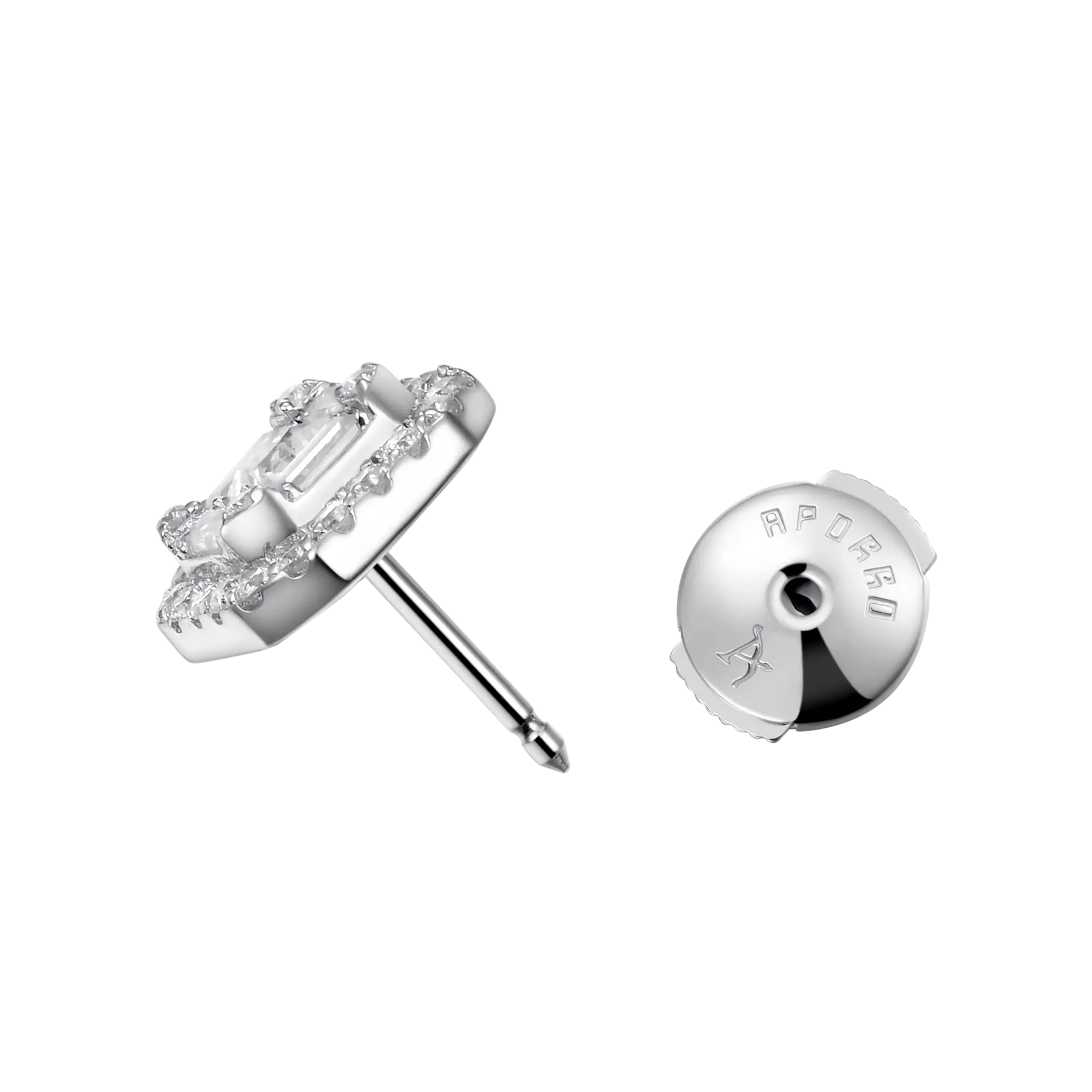 Moissanite S925 Halo Stud Earring - Image 5
