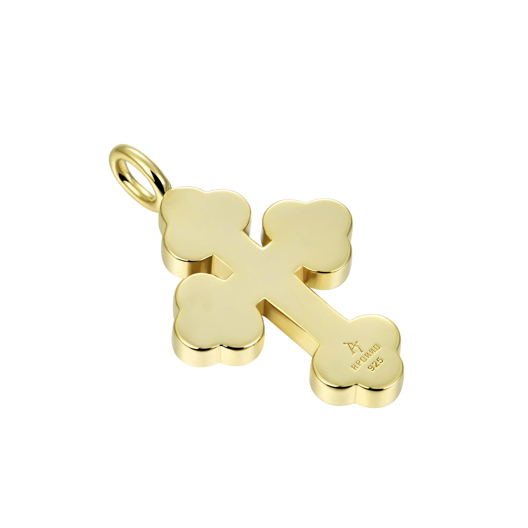 Moissanite Silver Double-Layered Bottoni Cross Pendant - Image 17