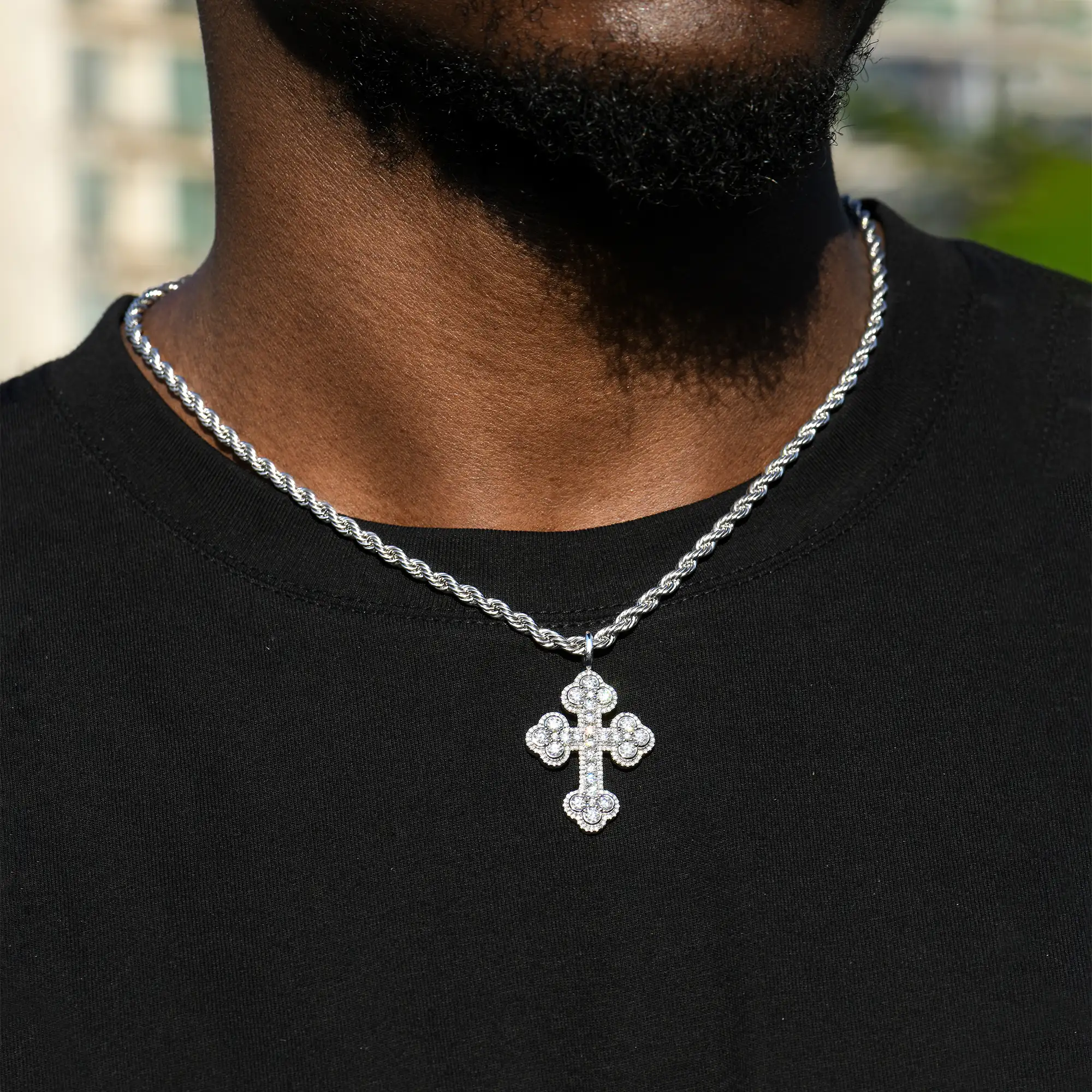 Double-Layered Bottoni Cross Pendant - Image 15