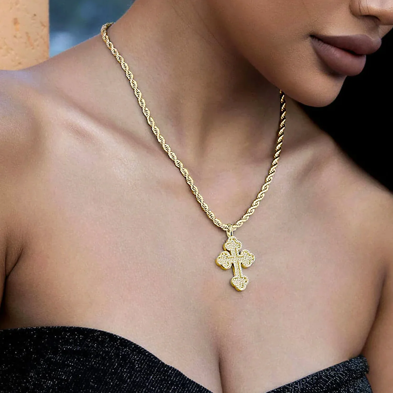 Double-Layered Bottoni Cross Pendant - Image 9