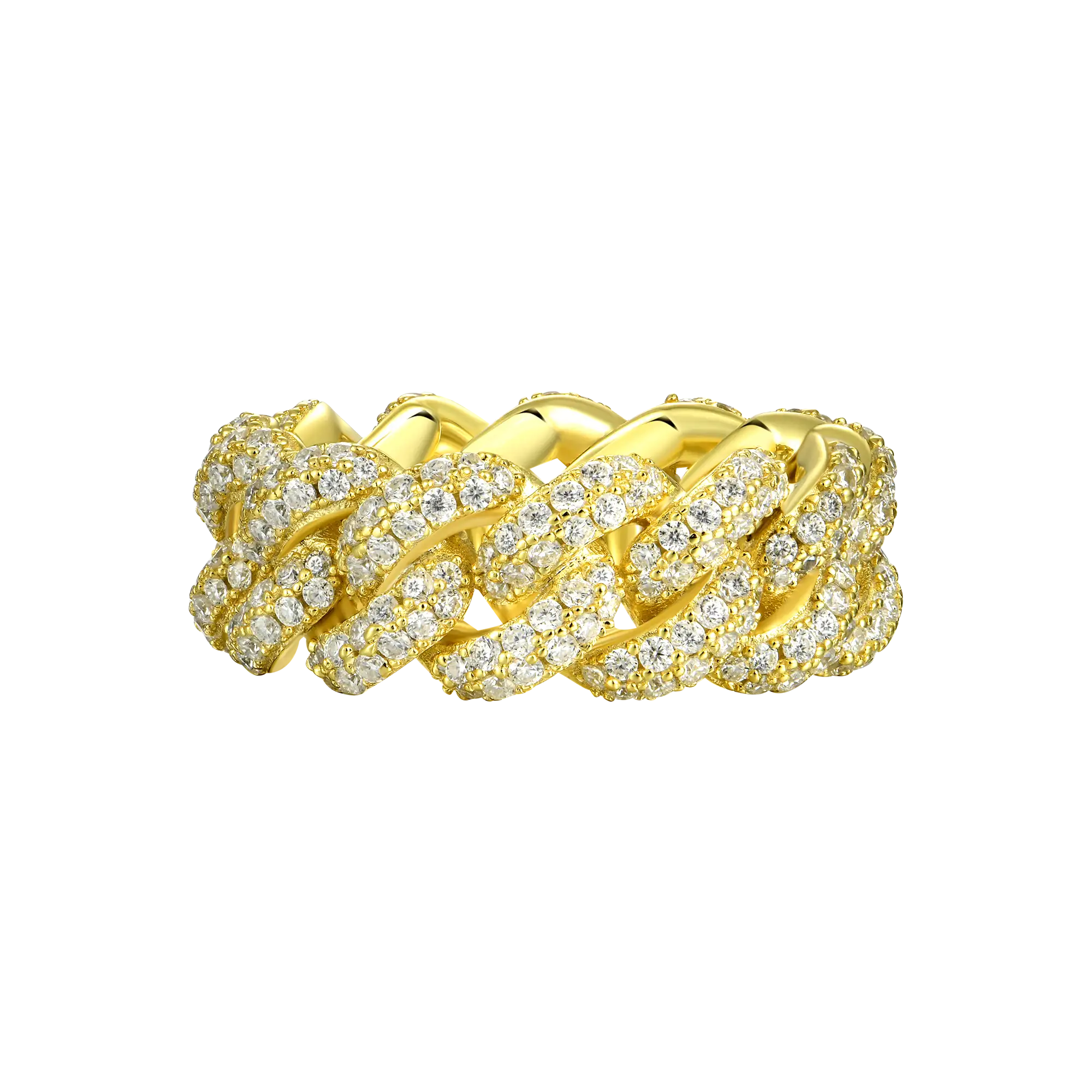 Moissanite Cuban Link Ring - 9mm - Image 8