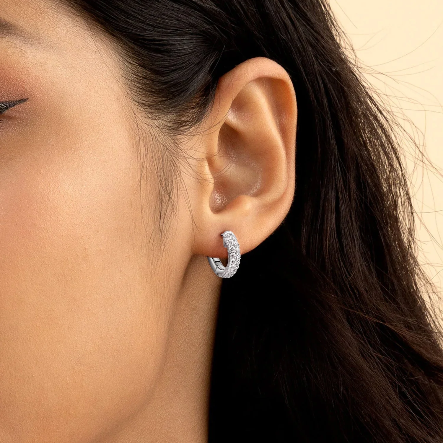 S925 Double Row Hoop Earring - Image 3