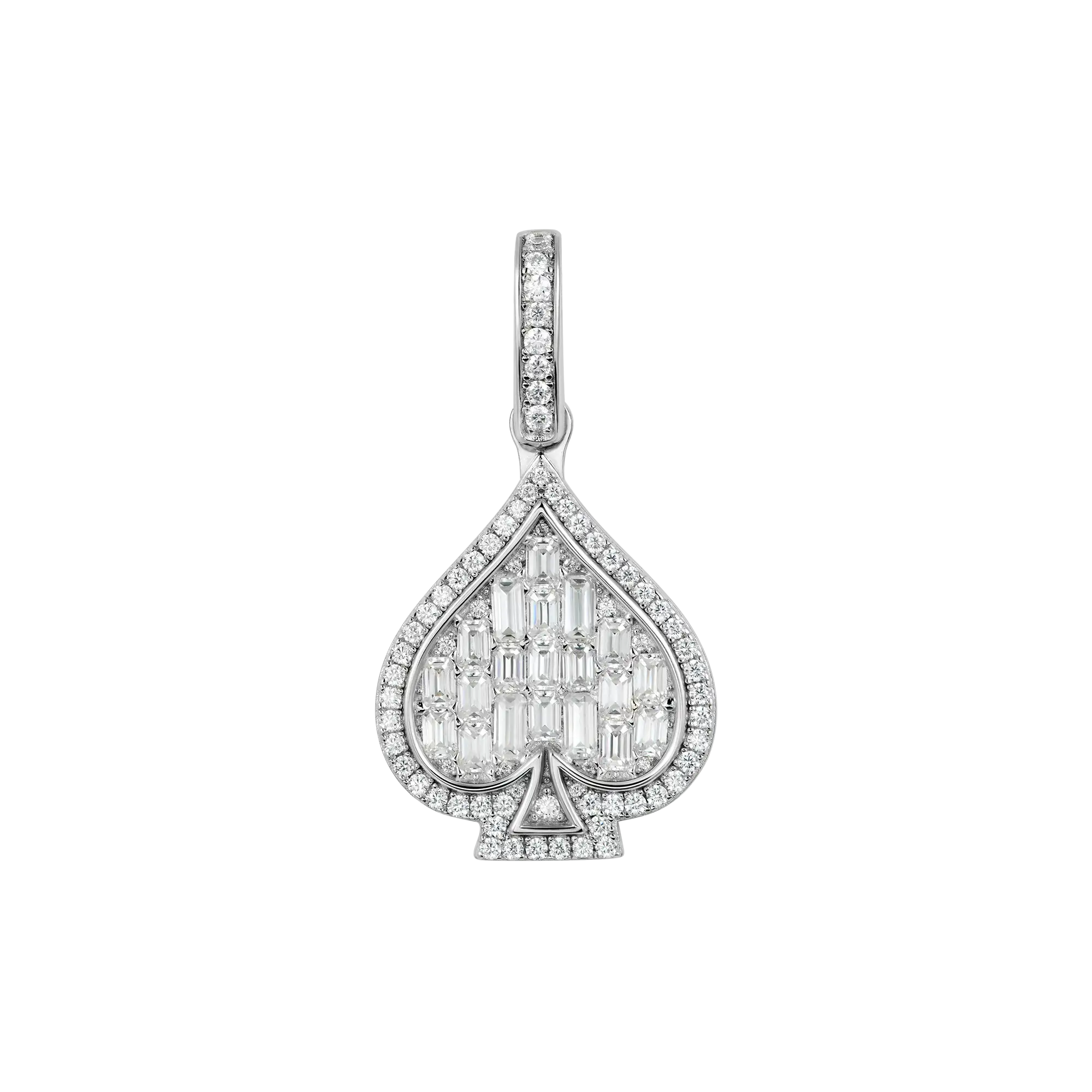 Moissanite Emerald Cut Spade Pendant - Image 2