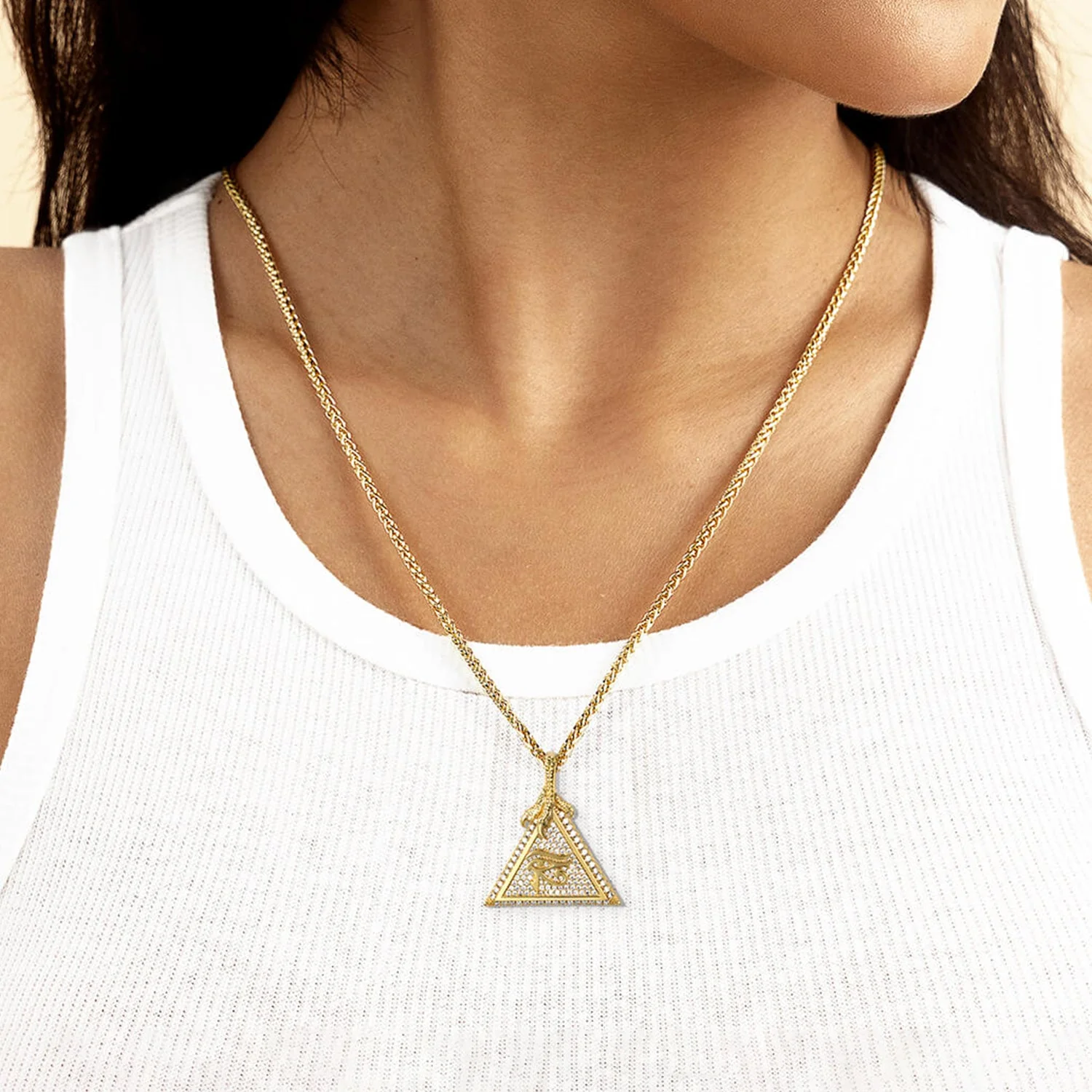 Moissanite Eye of Horus Micro Pendant - Image 10
