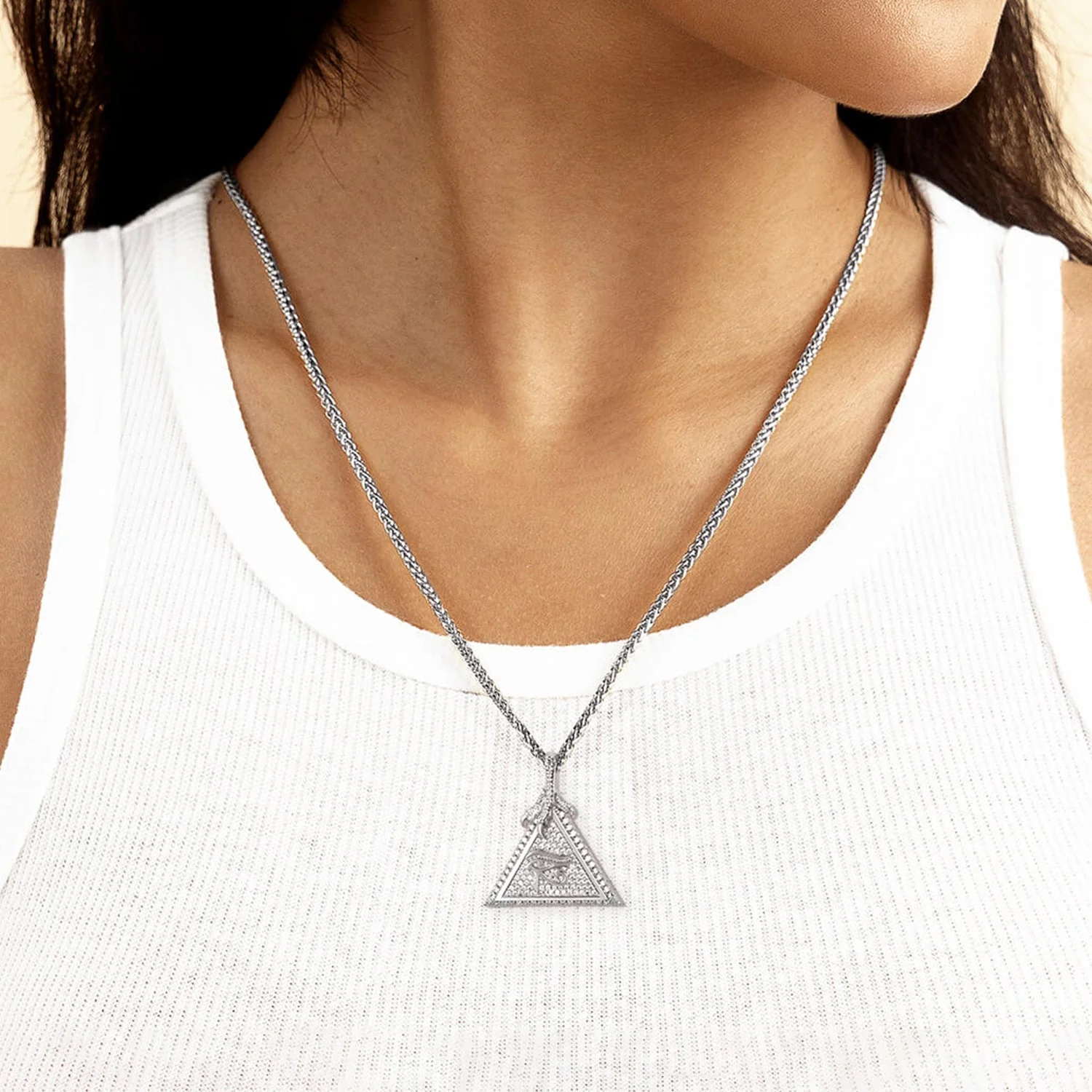 Moissanite Eye of Horus Micro Pendant - Image 4