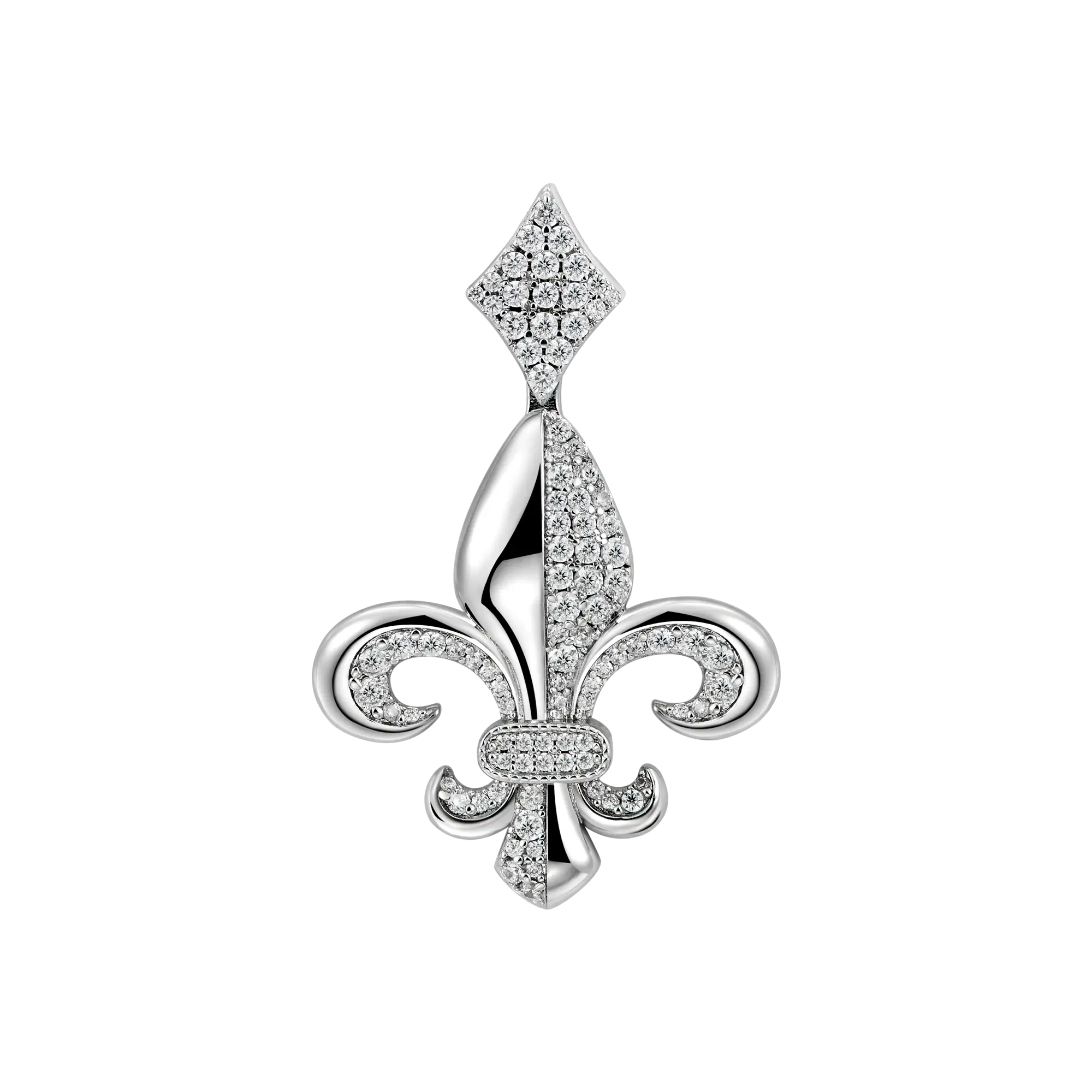 Moissanite Fleur de lis Pendant - Image 4