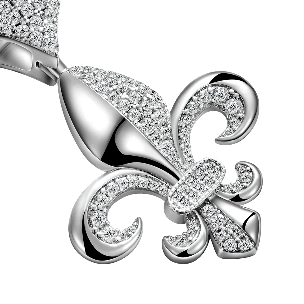 Moissanite Fleur de lis Pendant - Image 5